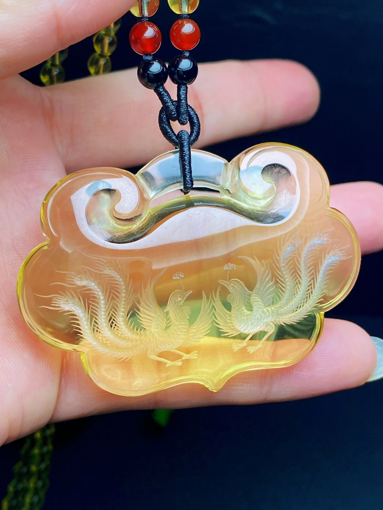 An Exquisite Crystal Phoenix Pattern Pendant - 5