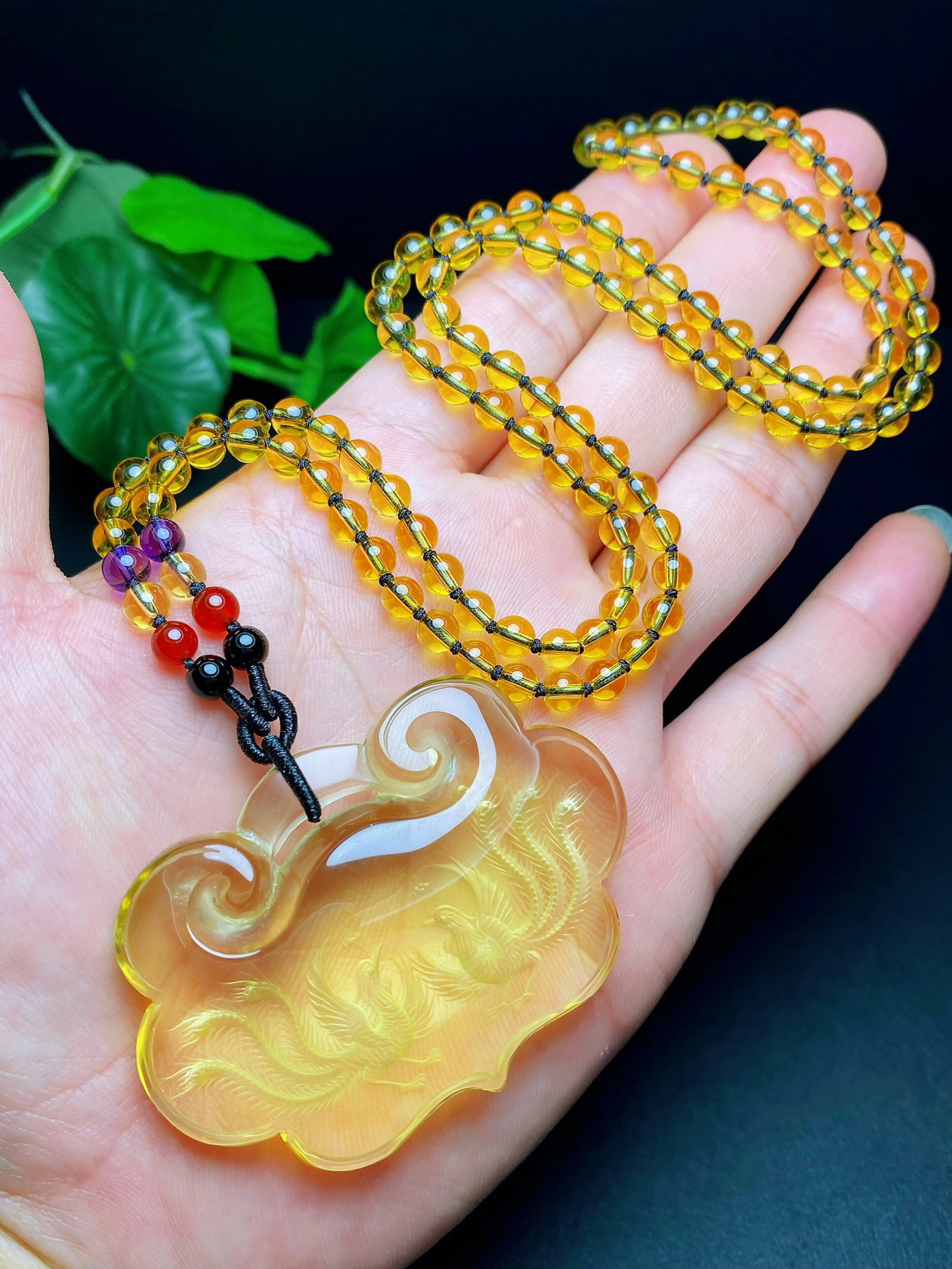 An Exquisite Crystal Phoenix Pattern Pendant - 6