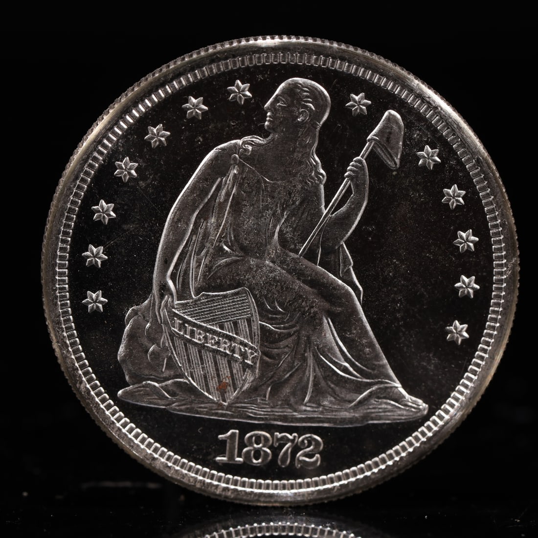 USA One Dollar 1872 Coin: American coin. IN GOD WE TRUST / LIBERTY / 1872 / UNITED STATES OF AMERICA / ONE DOL. Weight:26.9g.