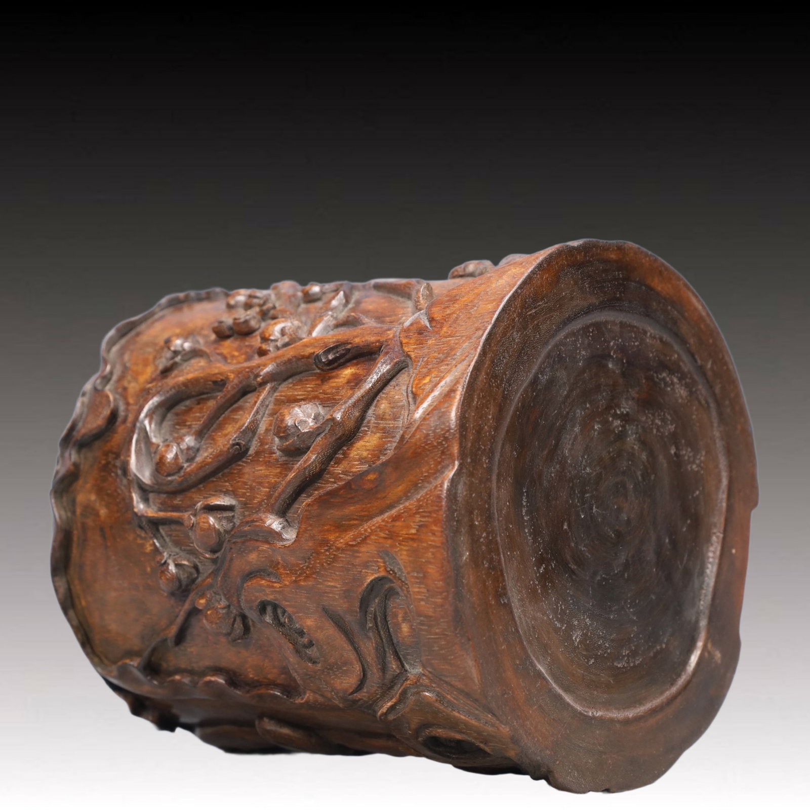 An Exquisite Eaglewood Flower Pattern Brush Pot - 6