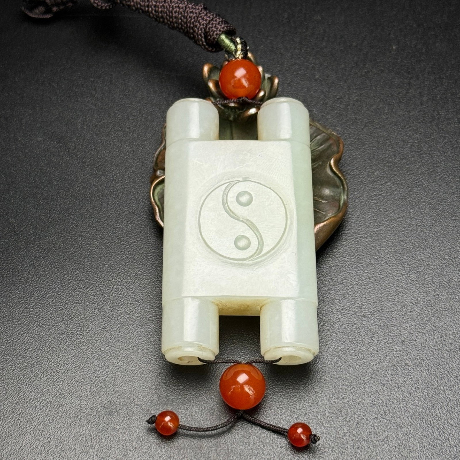 An Exquisite White Jade Trigram Pattern Pendant (1 of 7)