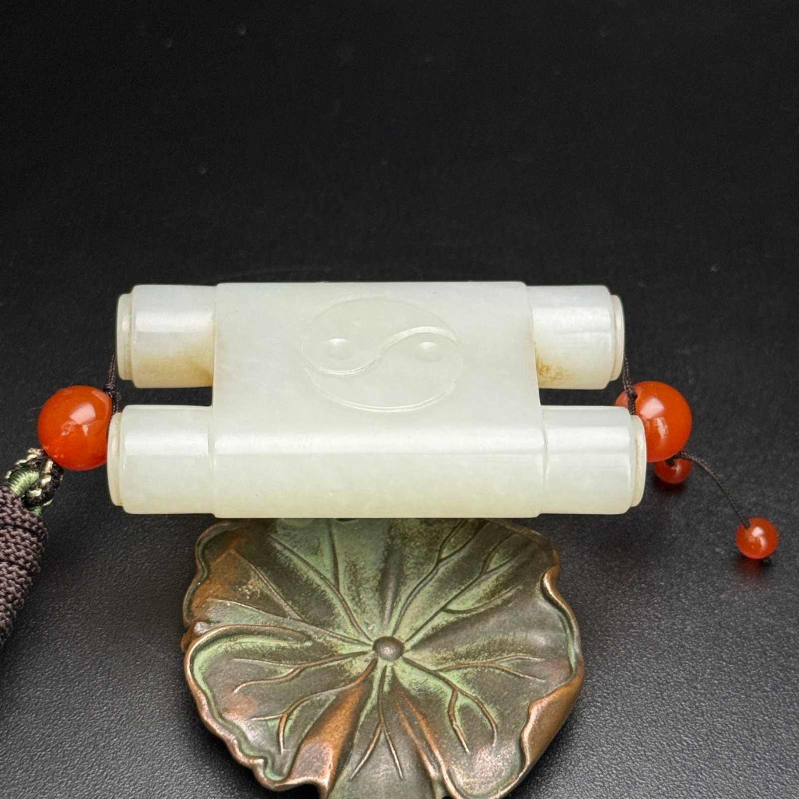 An Exquisite White Jade Trigram Pattern Pendant - 7