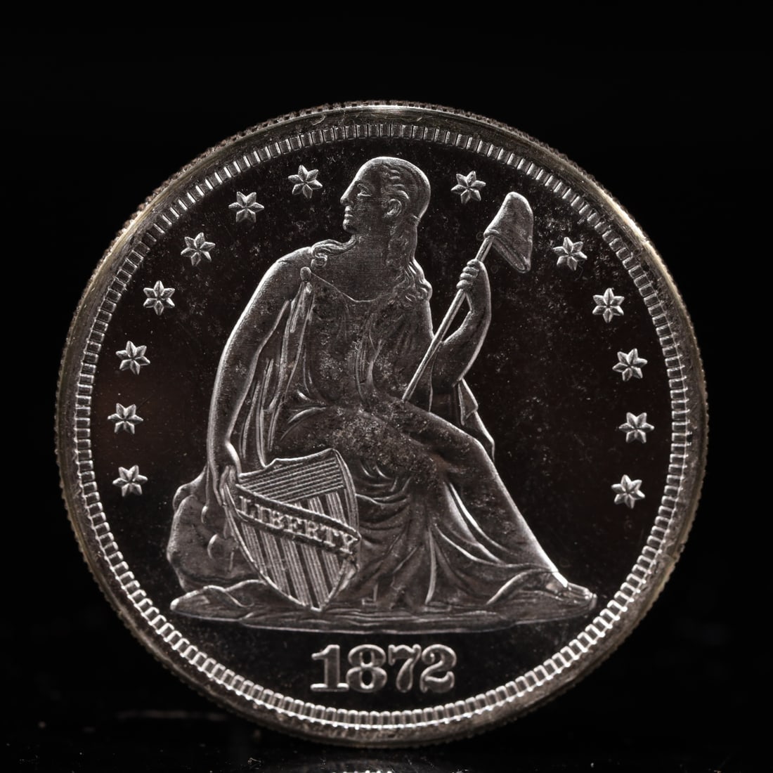 USA One Dollar 1872 Coin: American coin. IN GOD WE TRUST / LIBERTY / 1872 / UNITED STATES OF AMERICA / ONE DOL. Weight:26.9g.