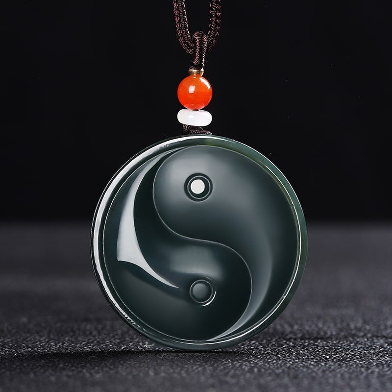 An Exquisite Cyan jade Trigram Pattern Pendant: An Exquisite Cyan jade Trigram Pattern Pendant,Size:1.6in 青玉八卦纹挂件