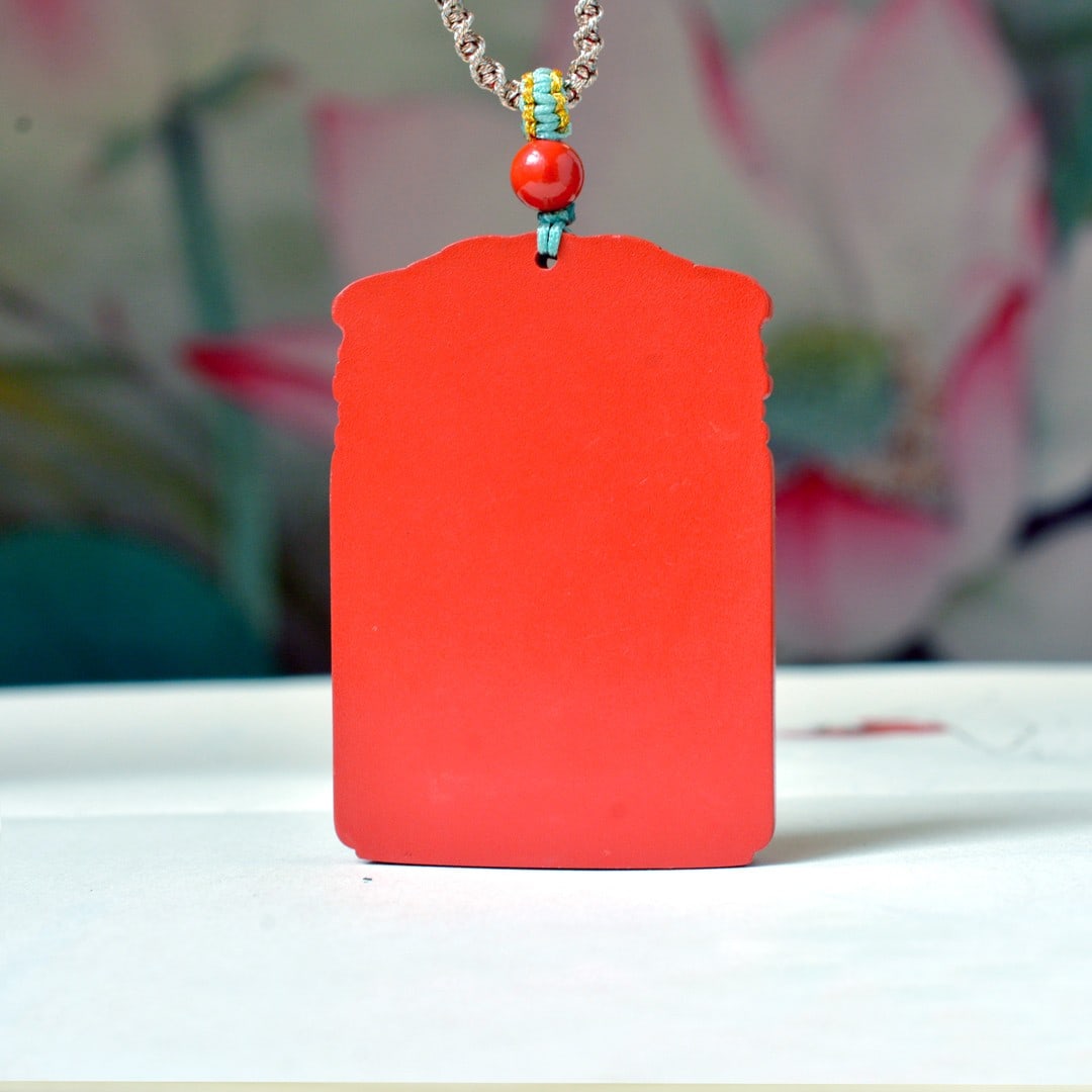 An Exquisite Cinnabar Figure Pattern Pendant - 4