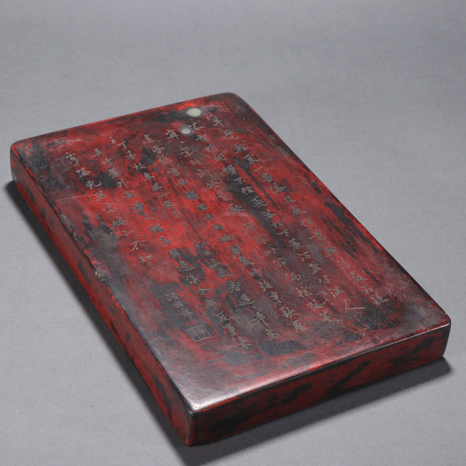 An Exquisite Crane Pattern Inkstone,With Poem - 8
