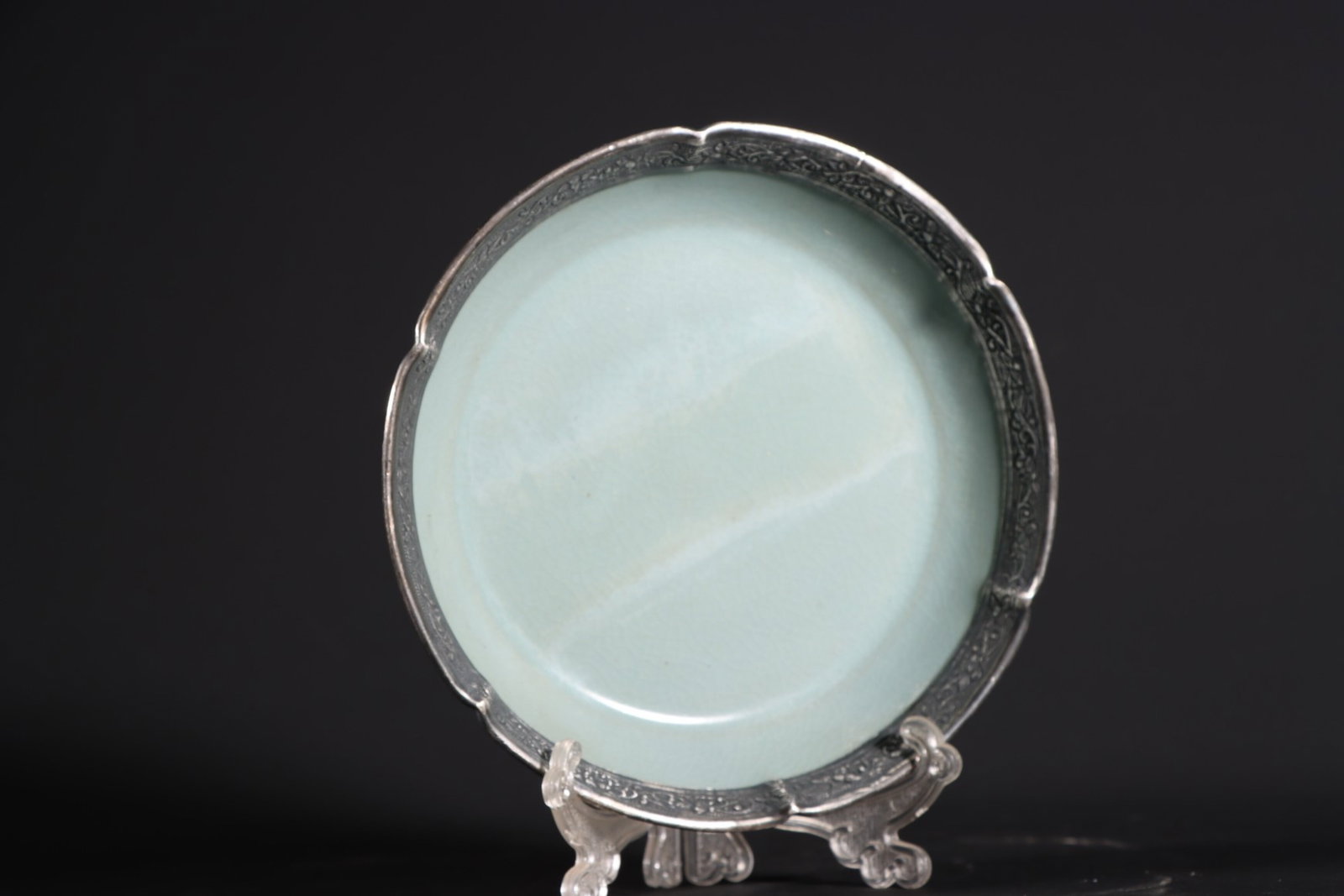 An Exquisite Ru yao Sky Blue Glazed Covered silver Washer (1 of 8)