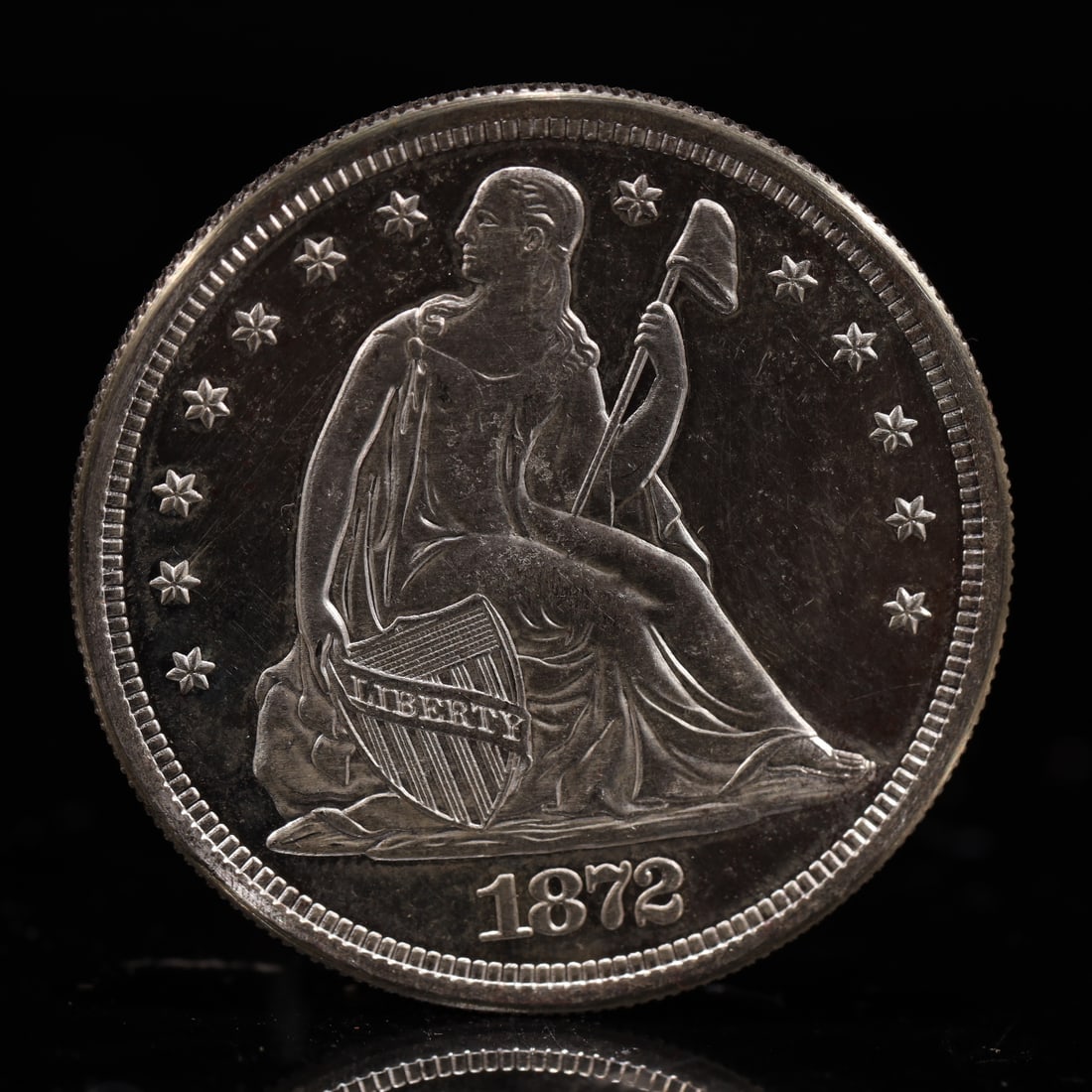 USA One Dollar 1872 Coin: American coin. IN GOD WE TRUST / LIBERTY / 1872 / UNITED STATES OF AMERICA / ONE DOL. Weight:26.9g.