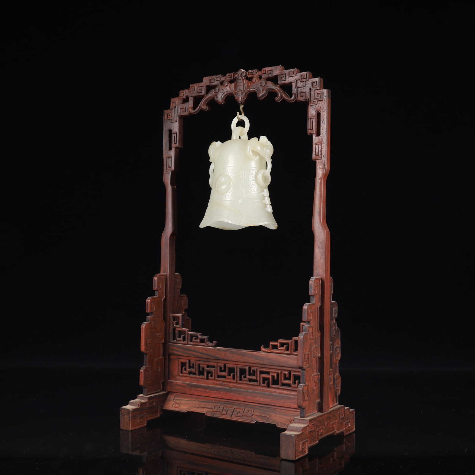 An Exquisite White Jade Trigram Pattern Chime - 3