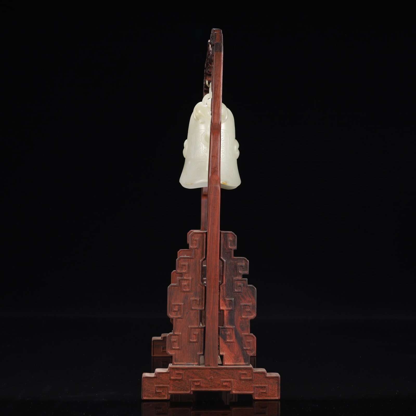 An Exquisite White Jade Trigram Pattern Chime - 4