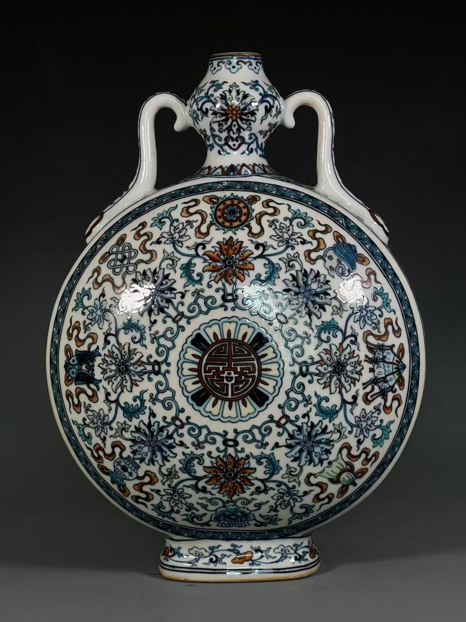 A Huge Doucai Lotus Pattern Double-Ears Vase - 3