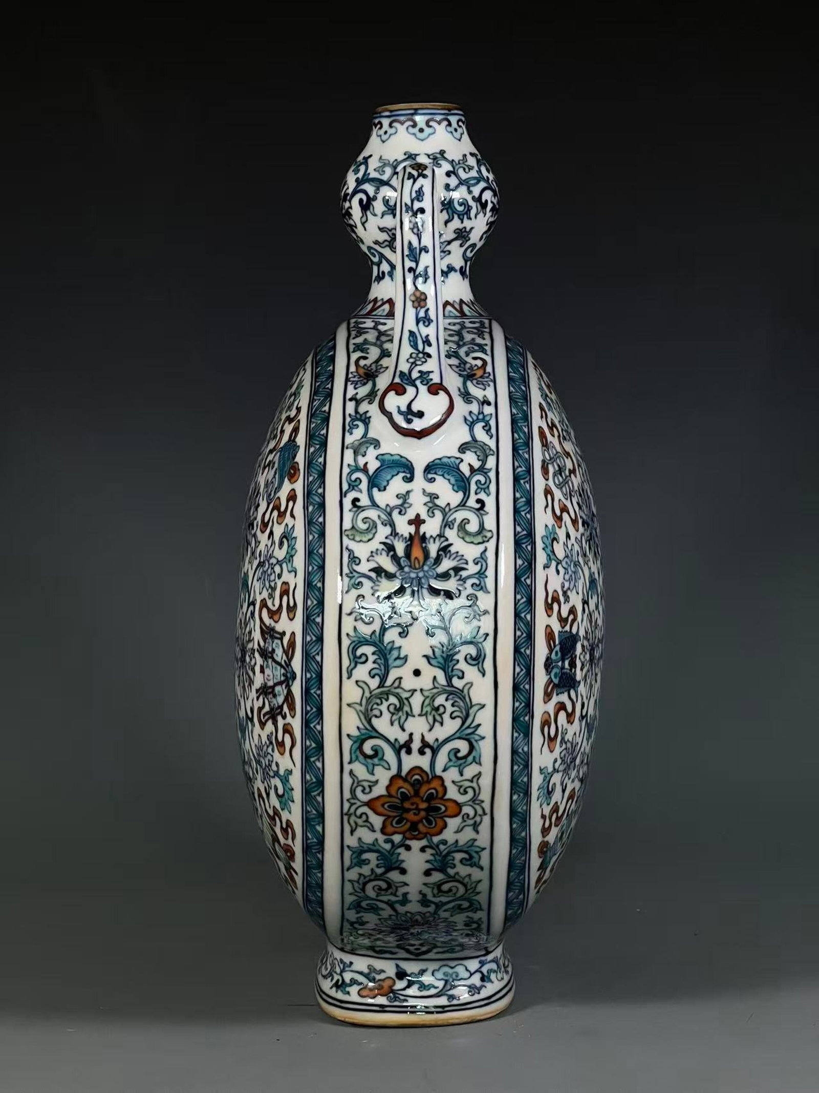 A Huge Doucai Lotus Pattern Double-Ears Vase - 4