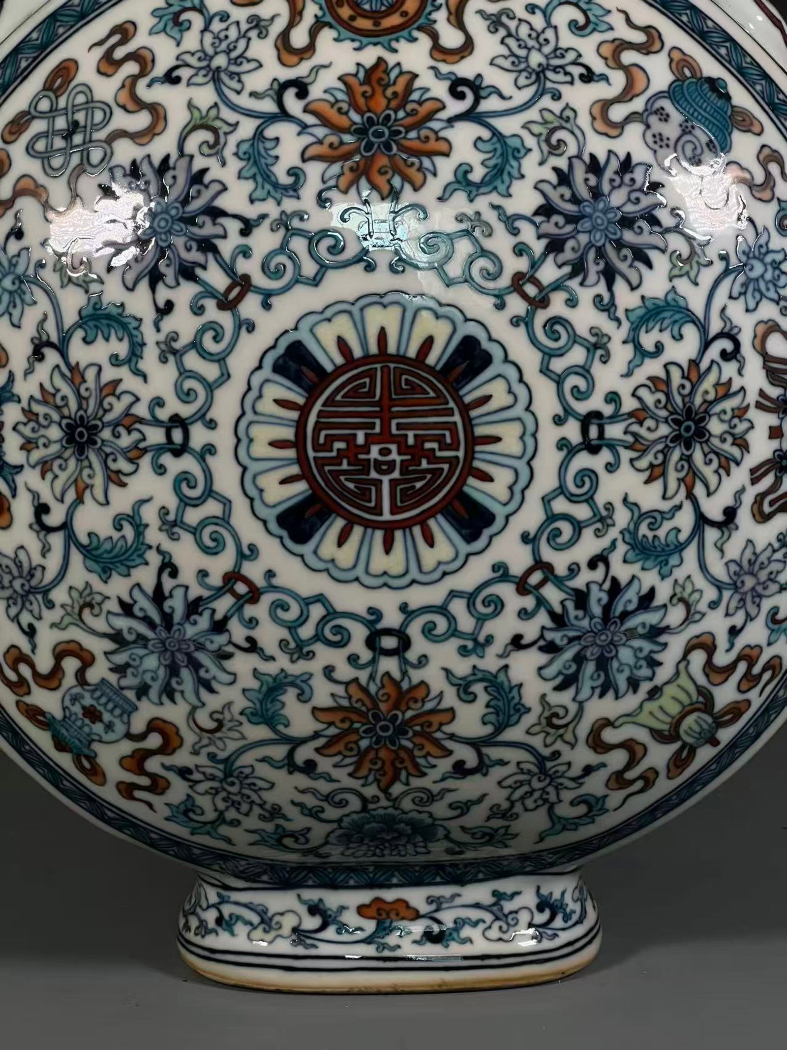 A Huge Doucai Lotus Pattern Double-Ears Vase - 5