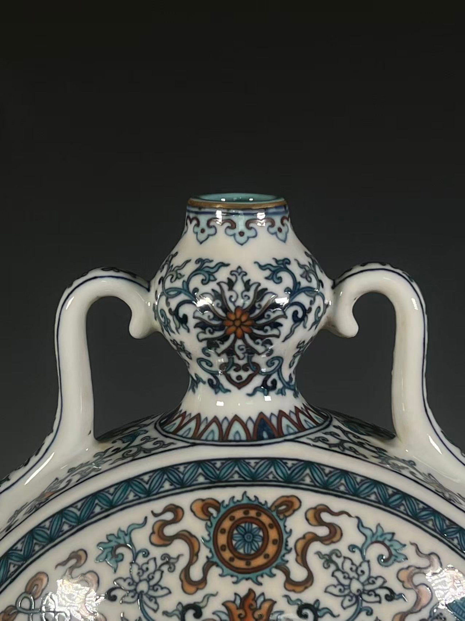 A Huge Doucai Lotus Pattern Double-Ears Vase - 6