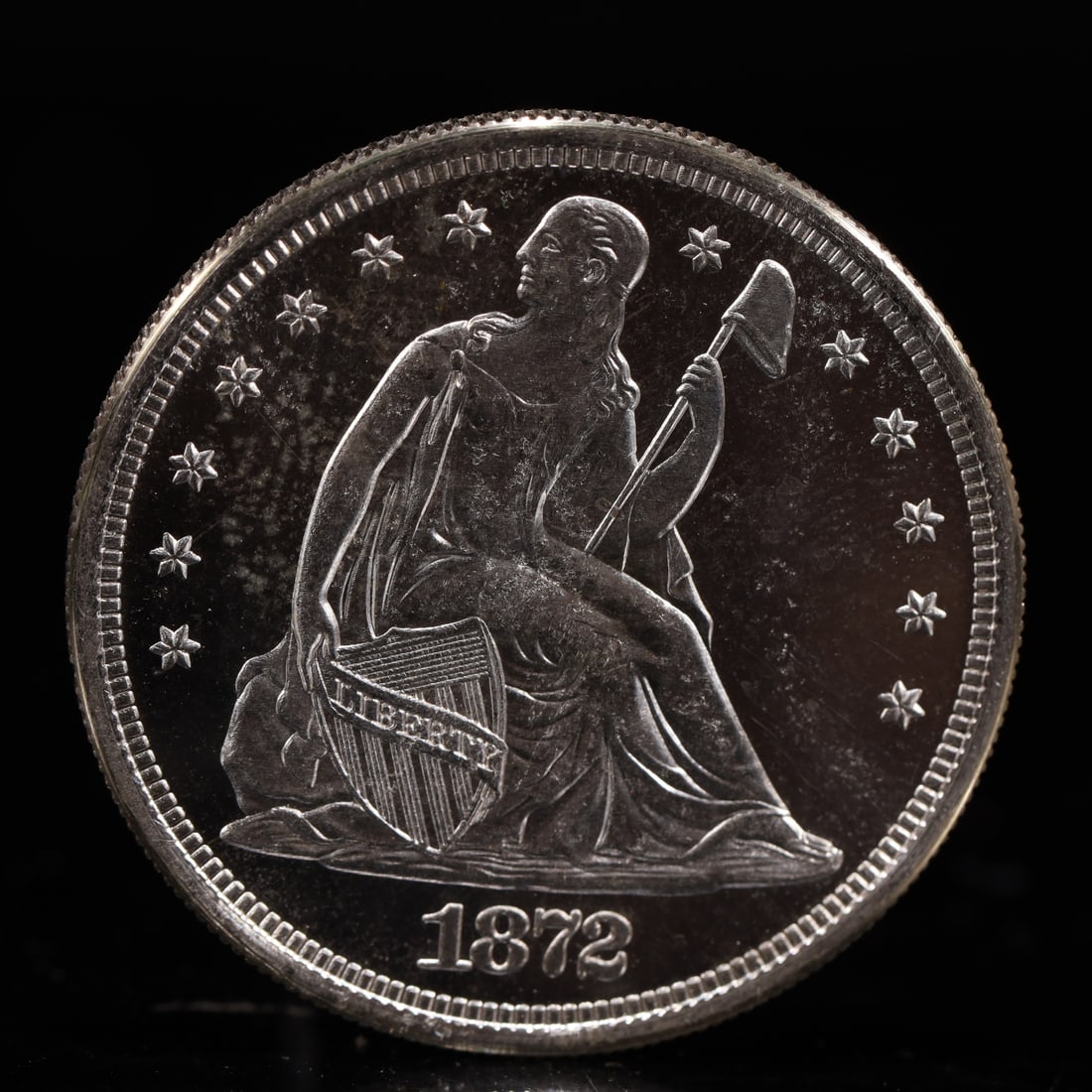 USA One Dollar 1872 Coin: American coin. IN GOD WE TRUST / LIBERTY / 1872 / UNITED STATES OF AMERICA / ONE DOL. Weight:26.9g.
