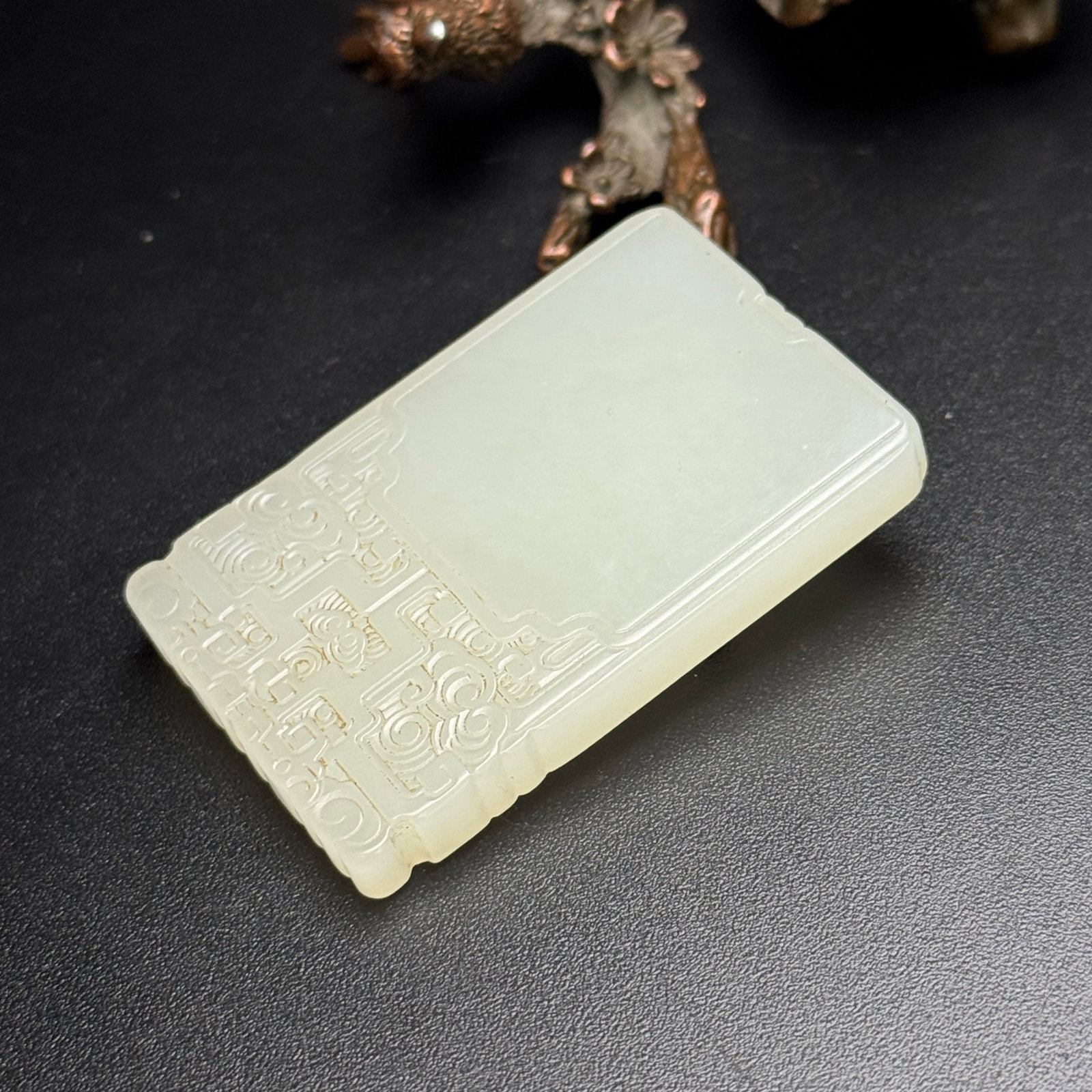 An Exquisite White Jade Auspicious Cloud Pattern Pendant - 4