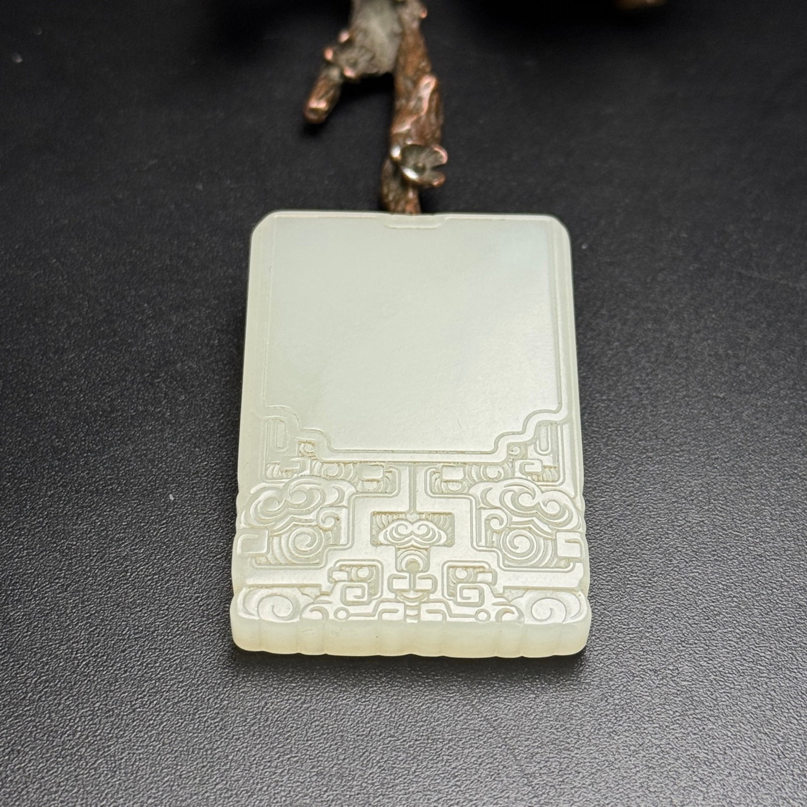 An Exquisite White Jade Auspicious Cloud Pattern Pendant - 5