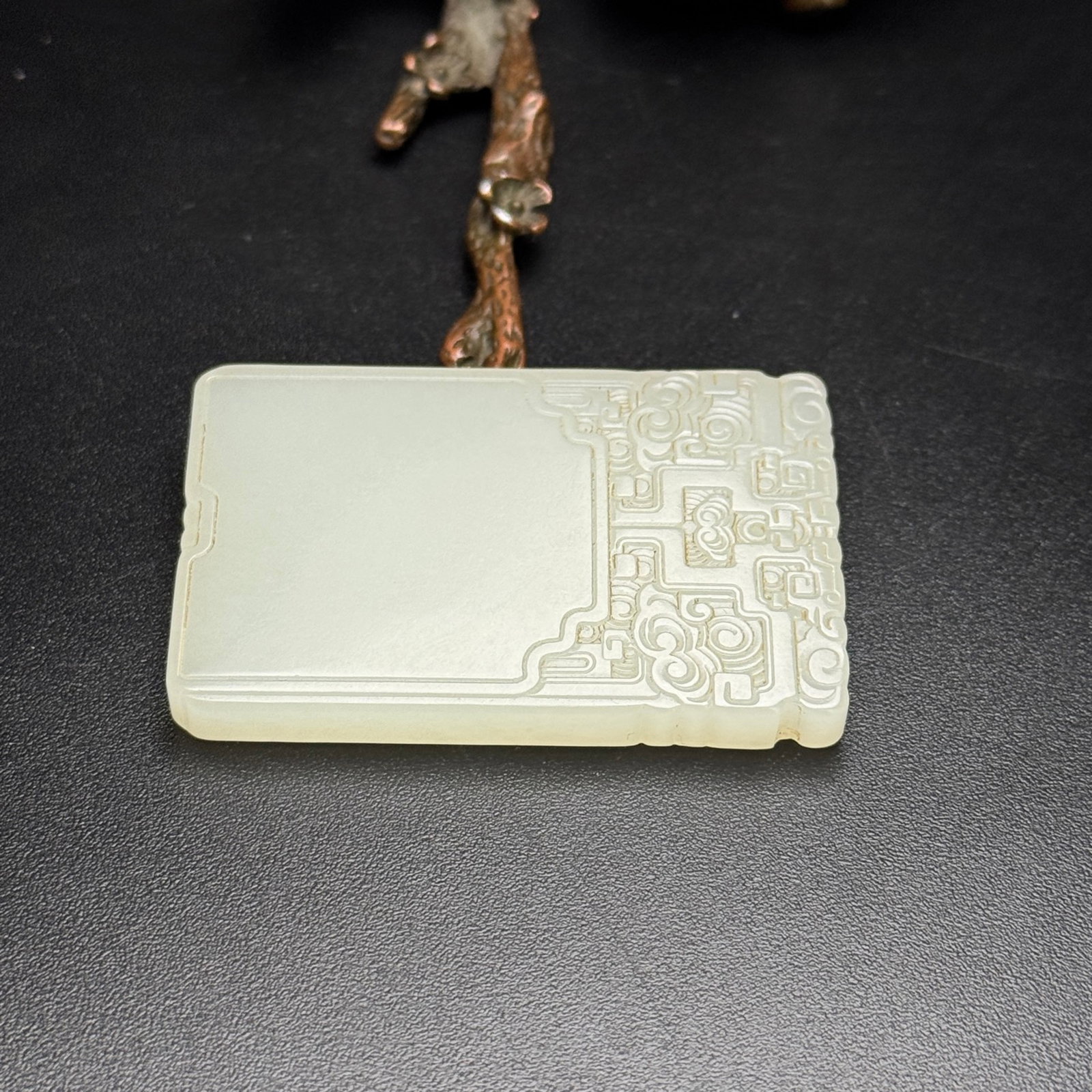 An Exquisite White Jade Auspicious Cloud Pattern Pendant - 7