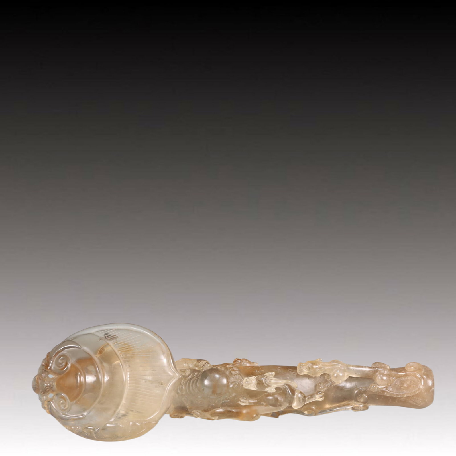An Exquisite Crystal Ruyi: An Exquisite Crystal Ruyi,Qing Dynasty, China,Size:10.2inx3.1inx2.4in Weight:750g 水晶如意,中国清代