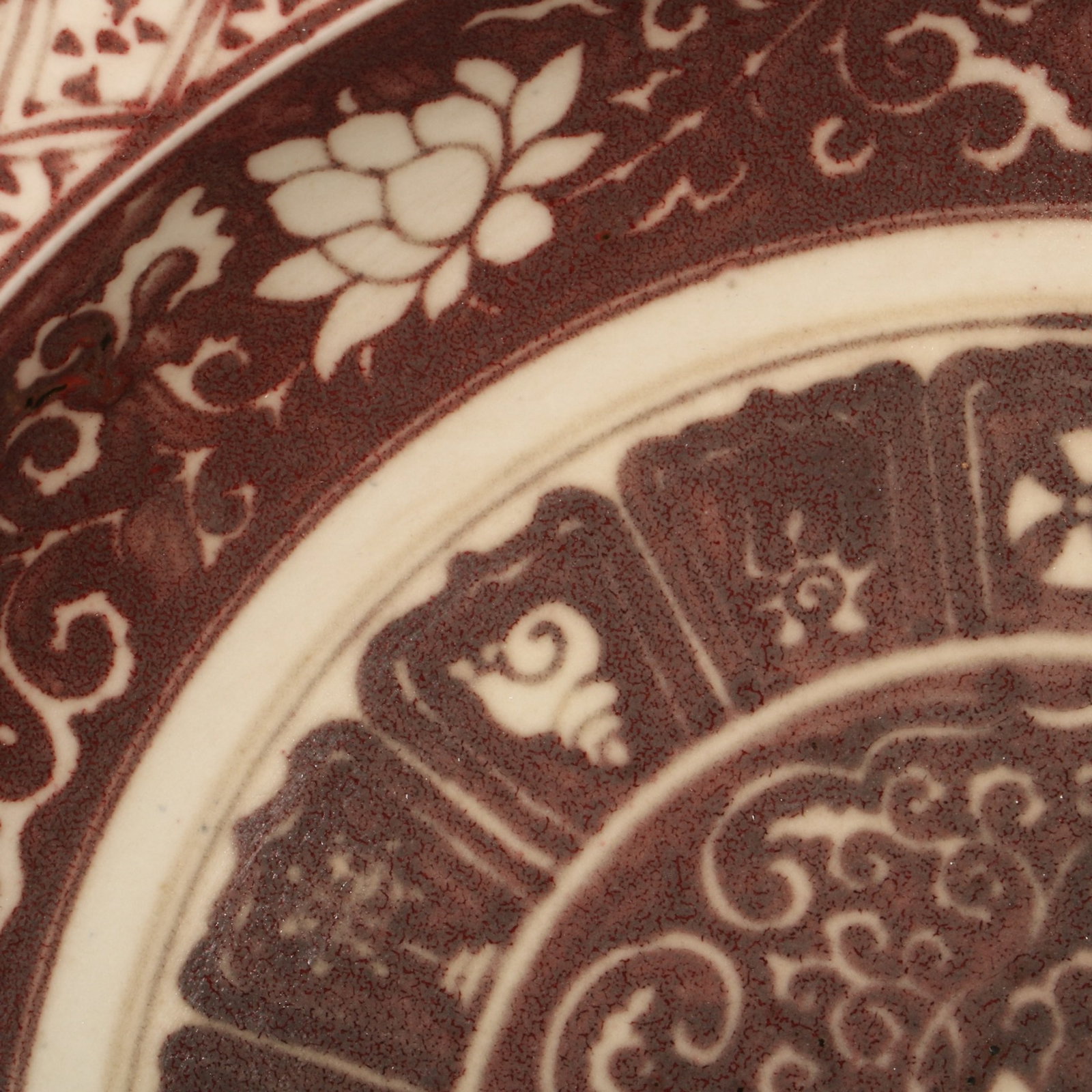 A Huge Underglaze-Red Lotus Pattern Plate - 2