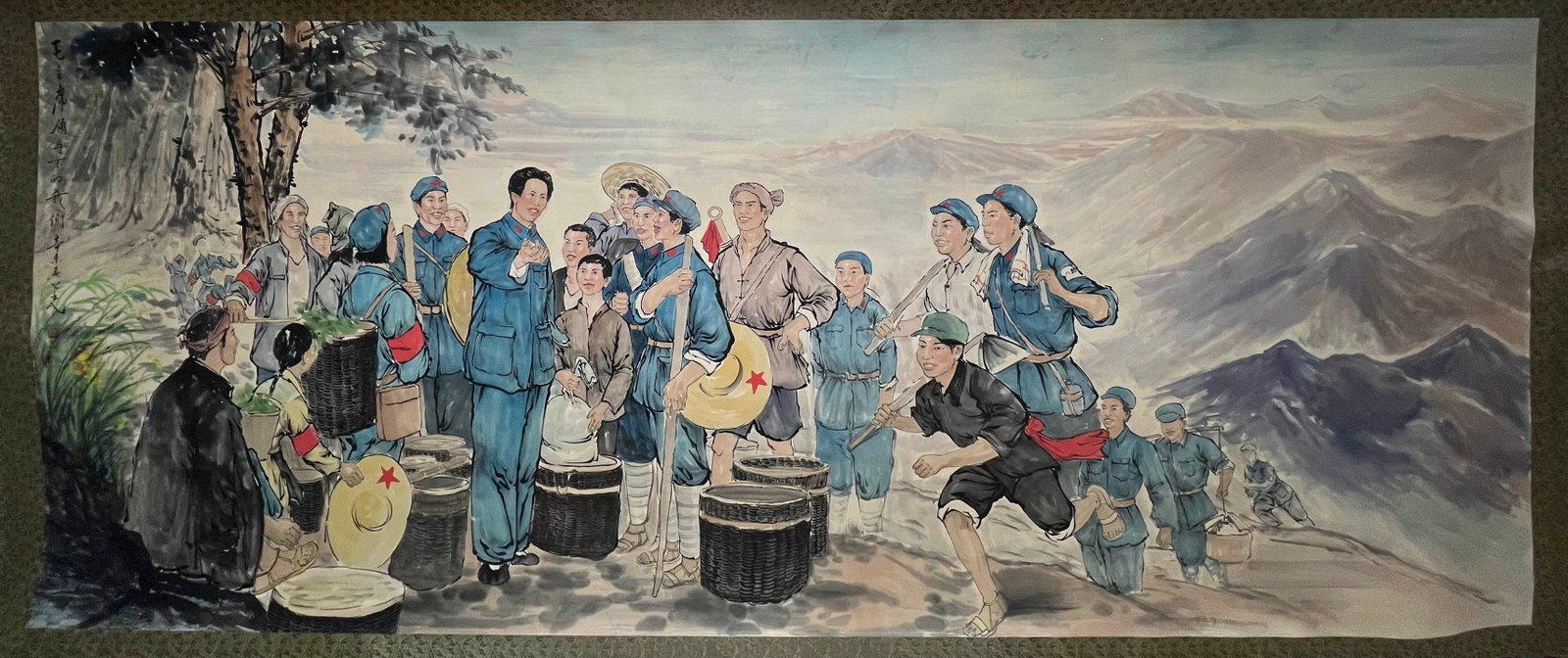 A Chinese Ink Painting of Character and Story on Paper: A Chinese Ink Painting of Character and Story on Paper,Yao Zhiguang,Size:57.1inx141.7in 一幅中国水墨人物故事画,杨之光