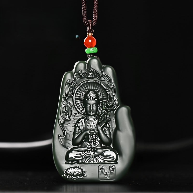 An Exquisite Cyan jade Statue of Bodhisattva Pendant: An Exquisite Cyan jade Statue of Bodhisattva Pendant,Size:2.5inx1.7inx0.3in 青玉菩萨像挂件