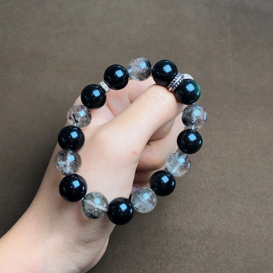 An Exquisite Crystal Obsidian Bracelets - 2