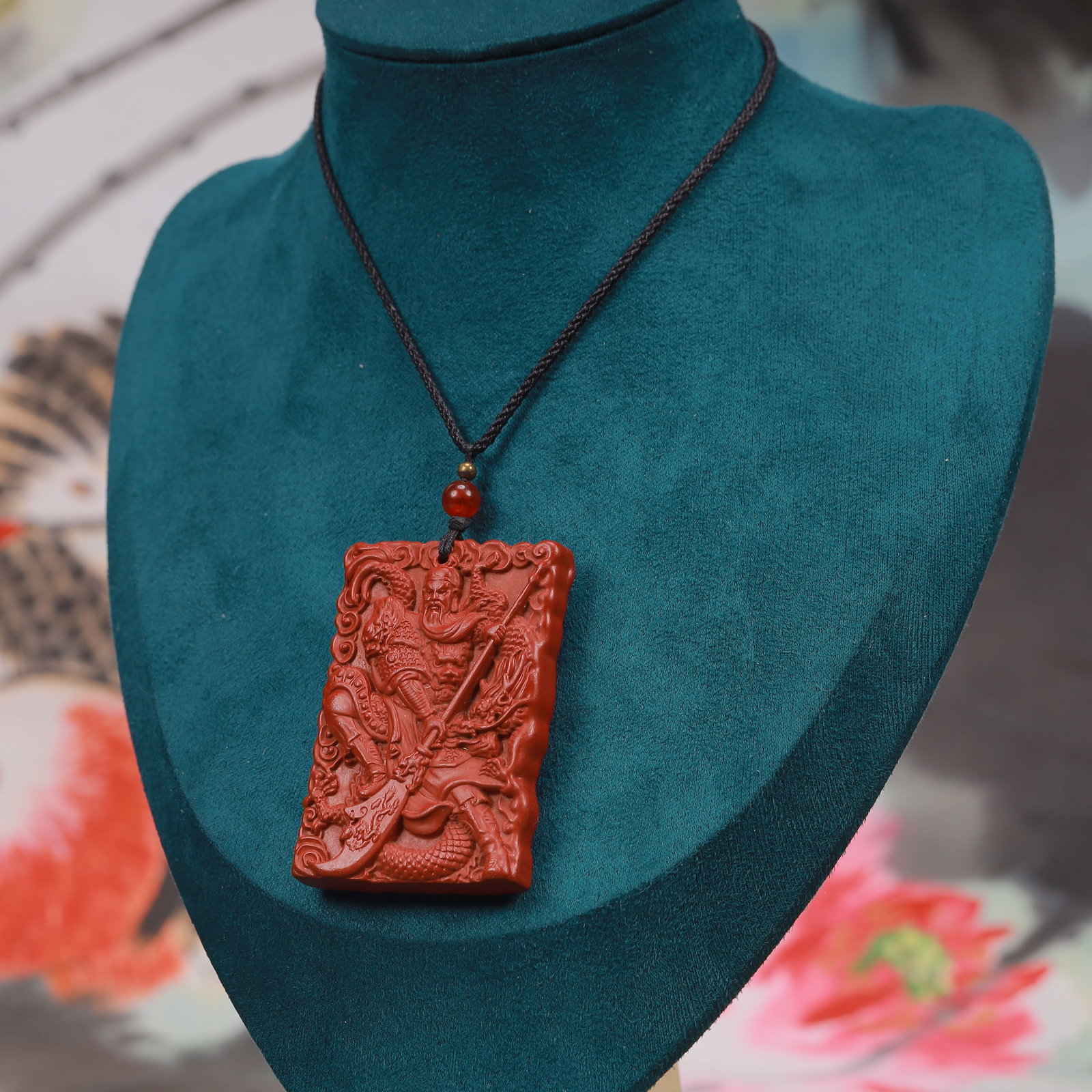 An Exquisite Cinnabar Figure Pattern Pendant - 4
