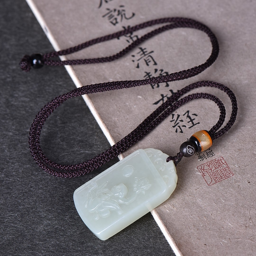 An Exquisite White Jade Monkey Pendant - 5