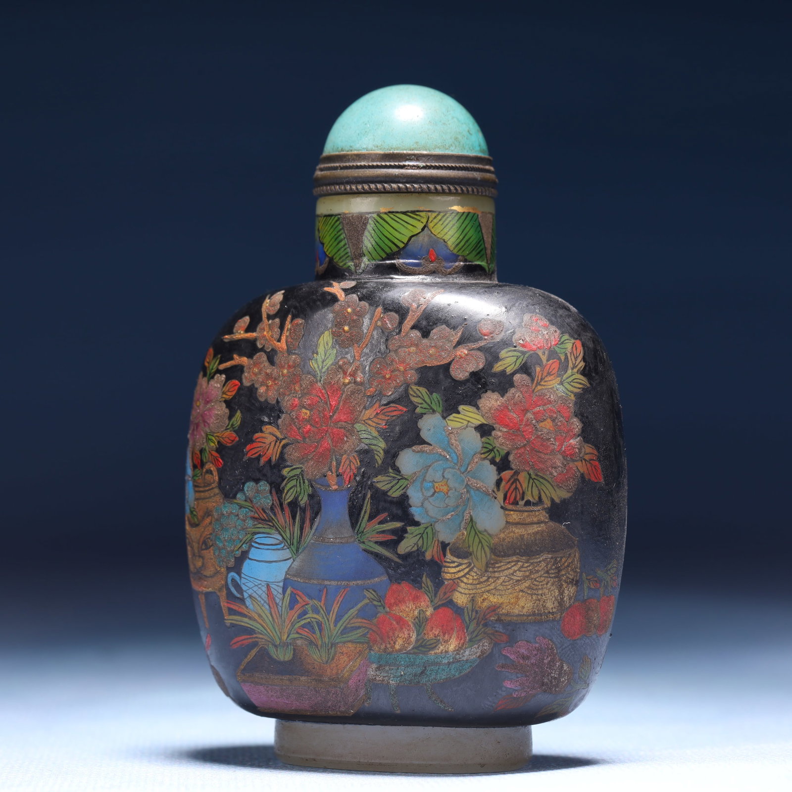 An Exquisite Glass Flower Pattern Snuff Bottle - 2