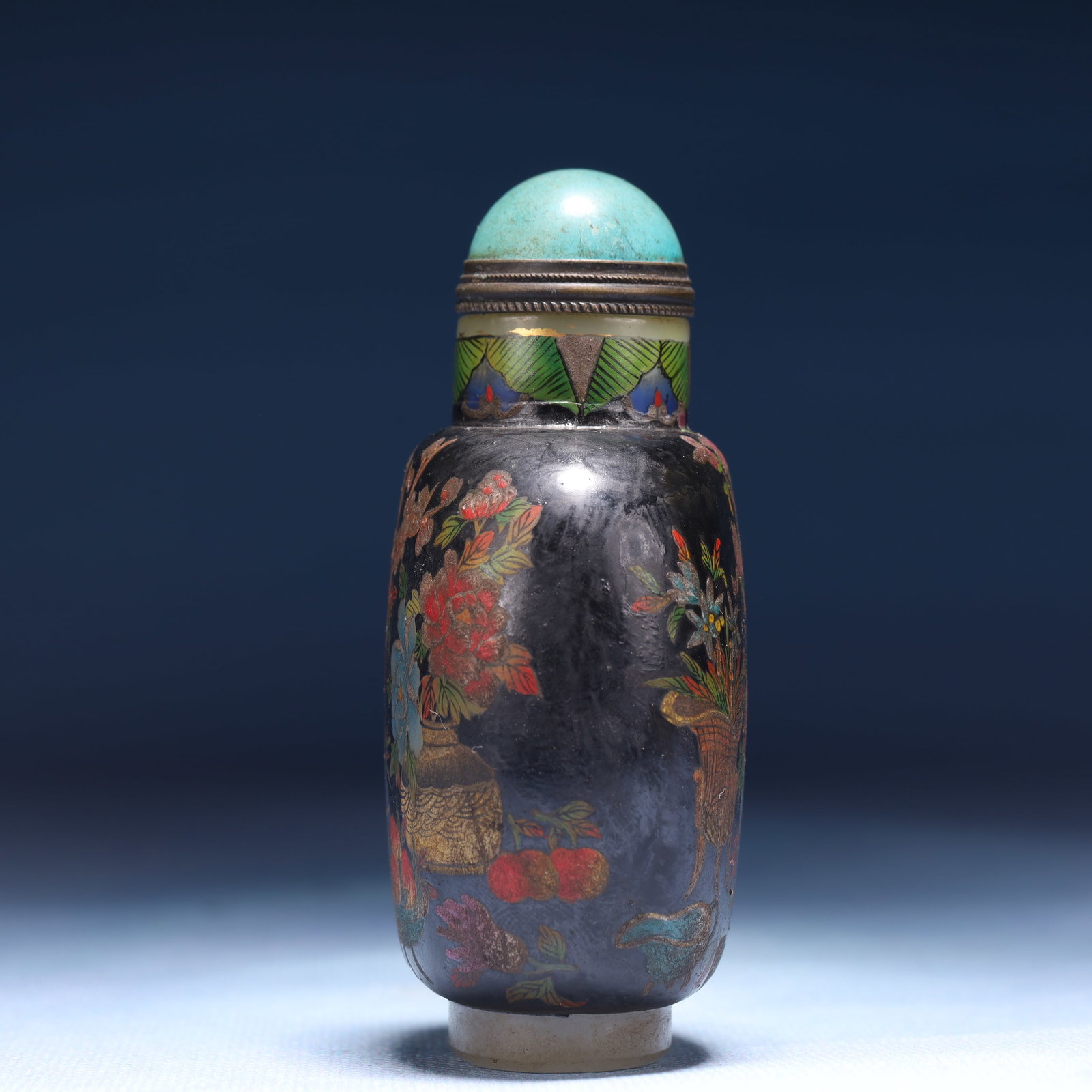 An Exquisite Glass Flower Pattern Snuff Bottle - 3