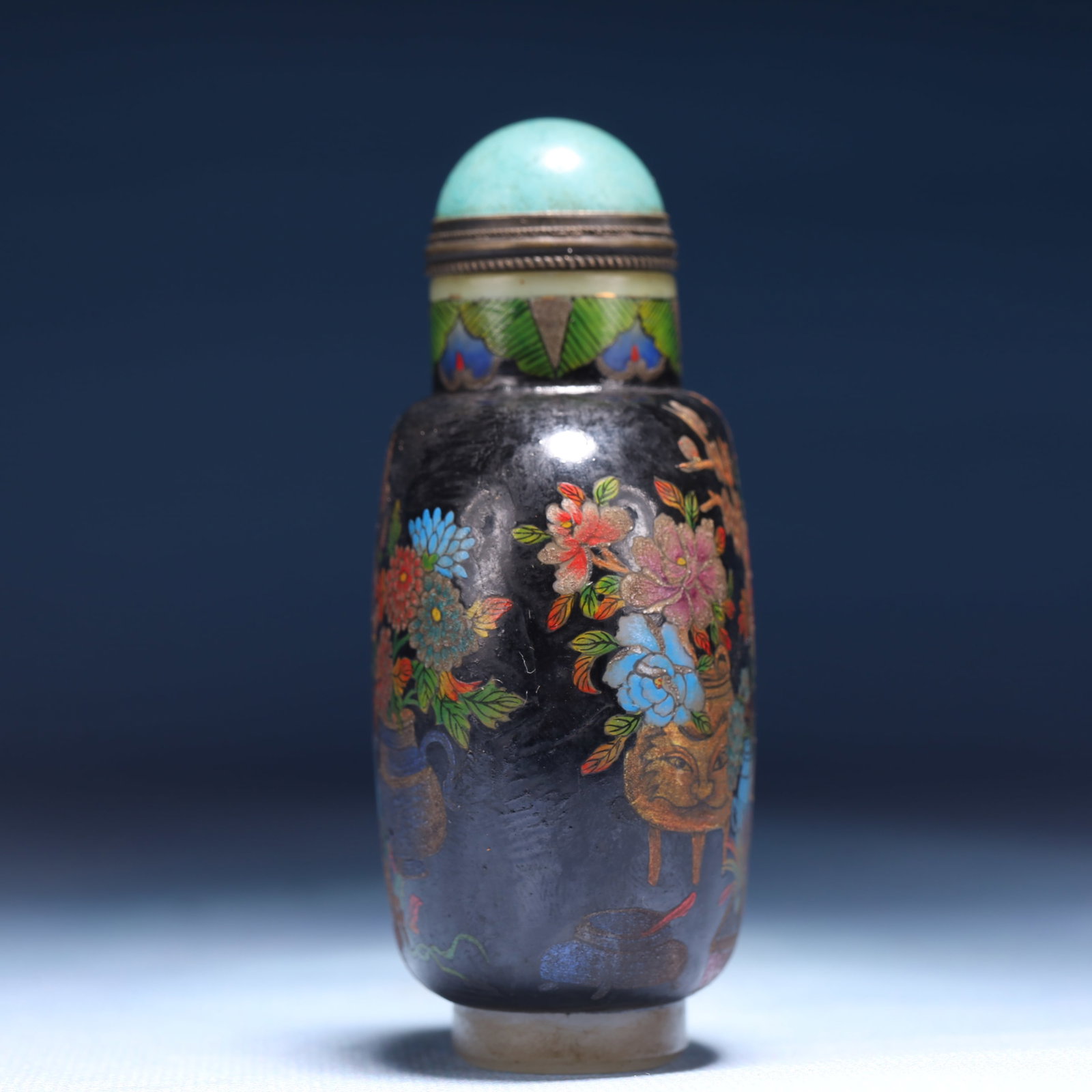 An Exquisite Glass Flower Pattern Snuff Bottle - 6