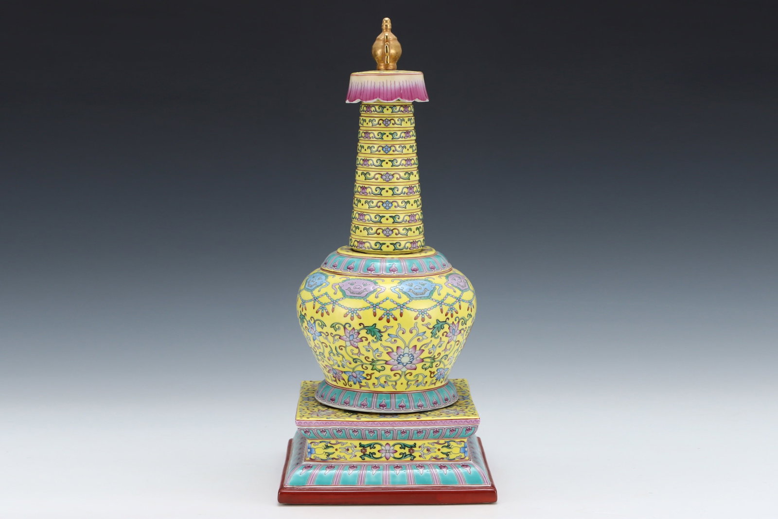 A Huge Enamel Lotus Pattern Pagoda - 2