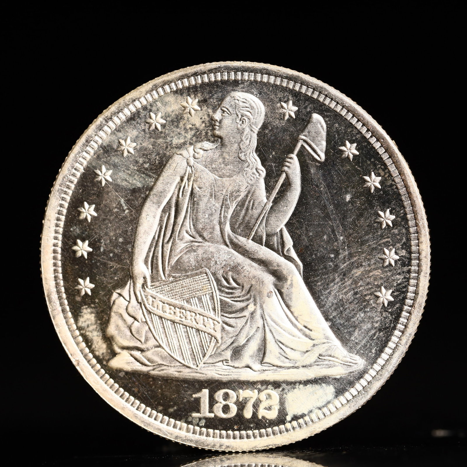 USA One Dollar 1872 Coin: American coin. IN GOD WE TRUST / LIBERTY / 1872 / UNITED STATES OF AMERICA / ONE DOL. Weight:26.9g.