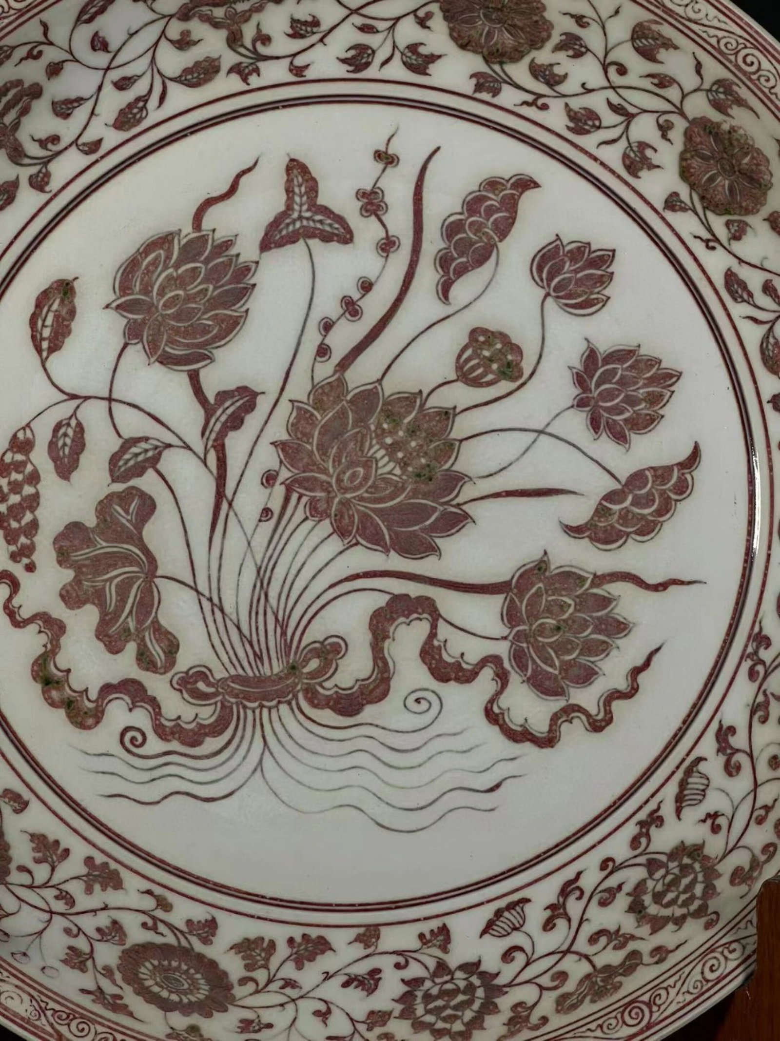 A Huge Underglaze-Red Flower Pattern Plate - 2