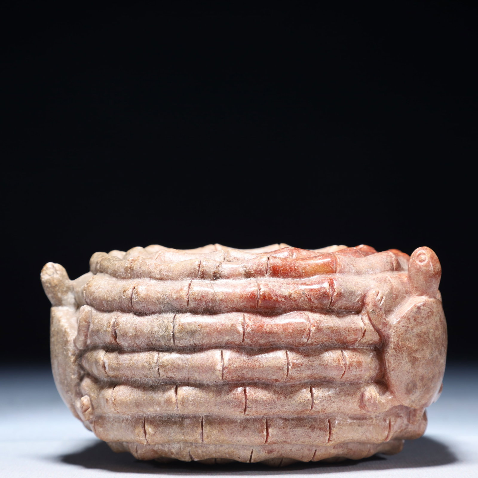 An Archaic Archaic Jade Turtle Pattern Brush Washer - 3