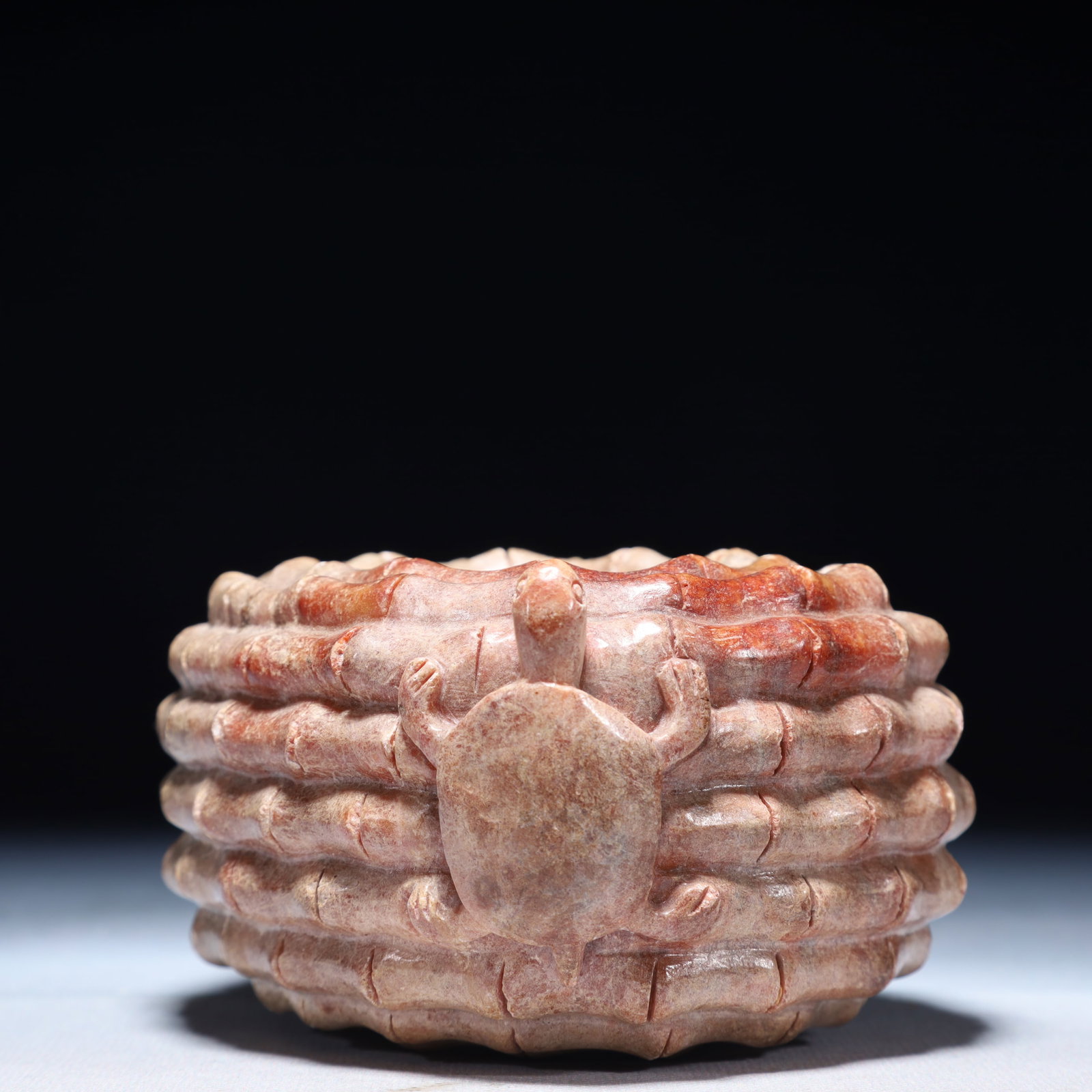 An Archaic Archaic Jade Turtle Pattern Brush Washer - 4