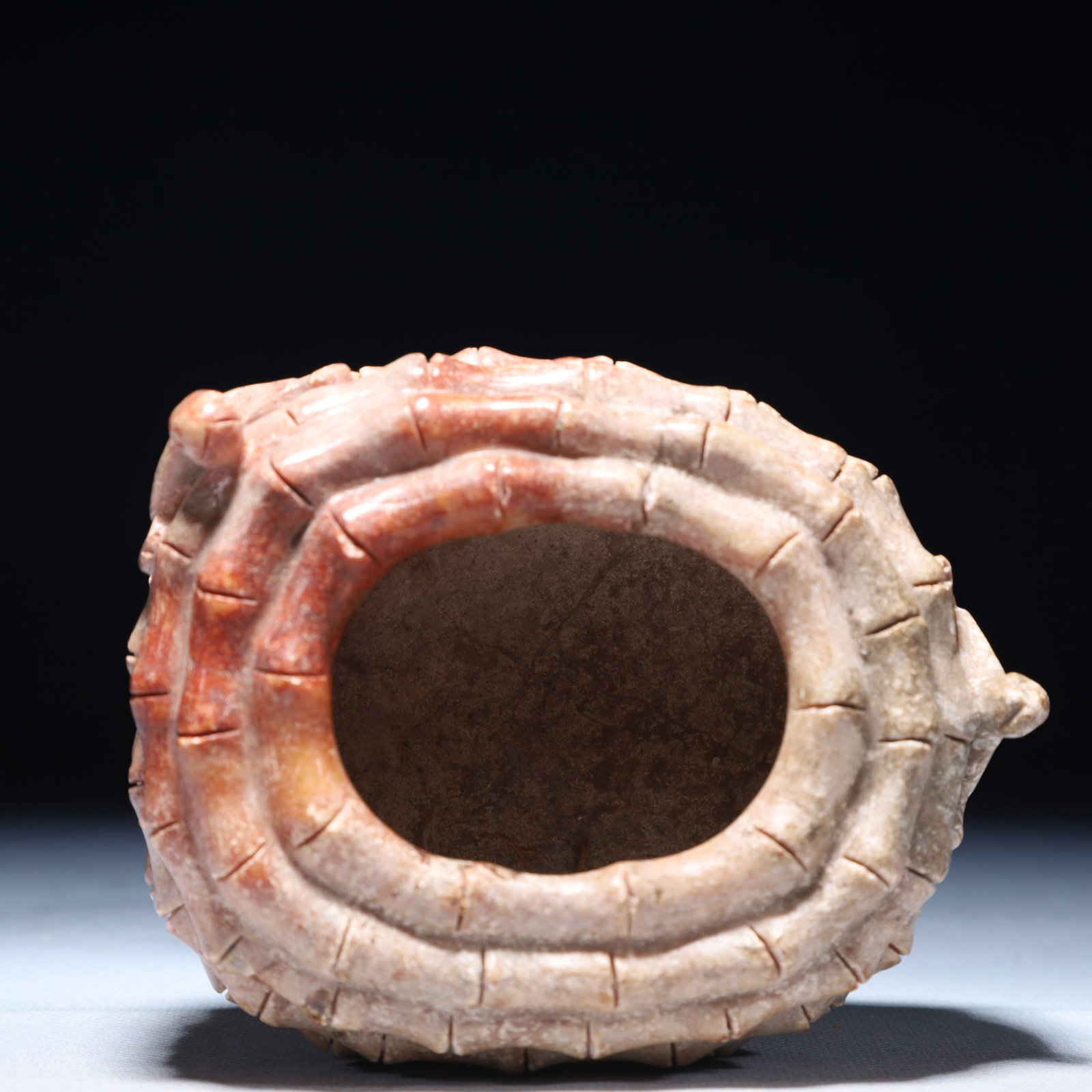 An Archaic Archaic Jade Turtle Pattern Brush Washer - 6