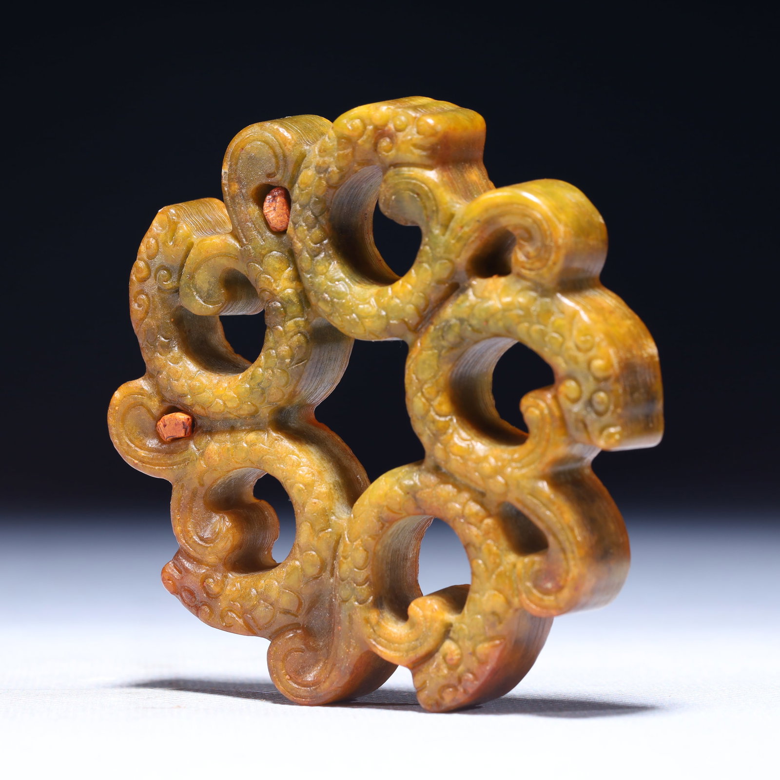 An Exquisite Archaic Jade Dragon Pattern Pendant - 2