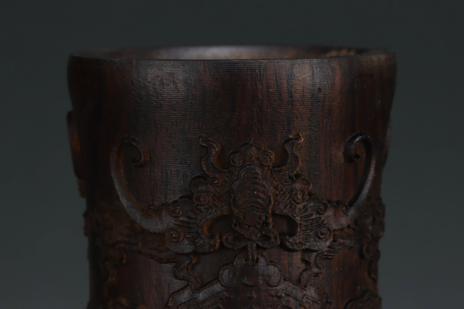 A Rare Eaglewood Auspicious Beast Pattern Brush Pot - 2
