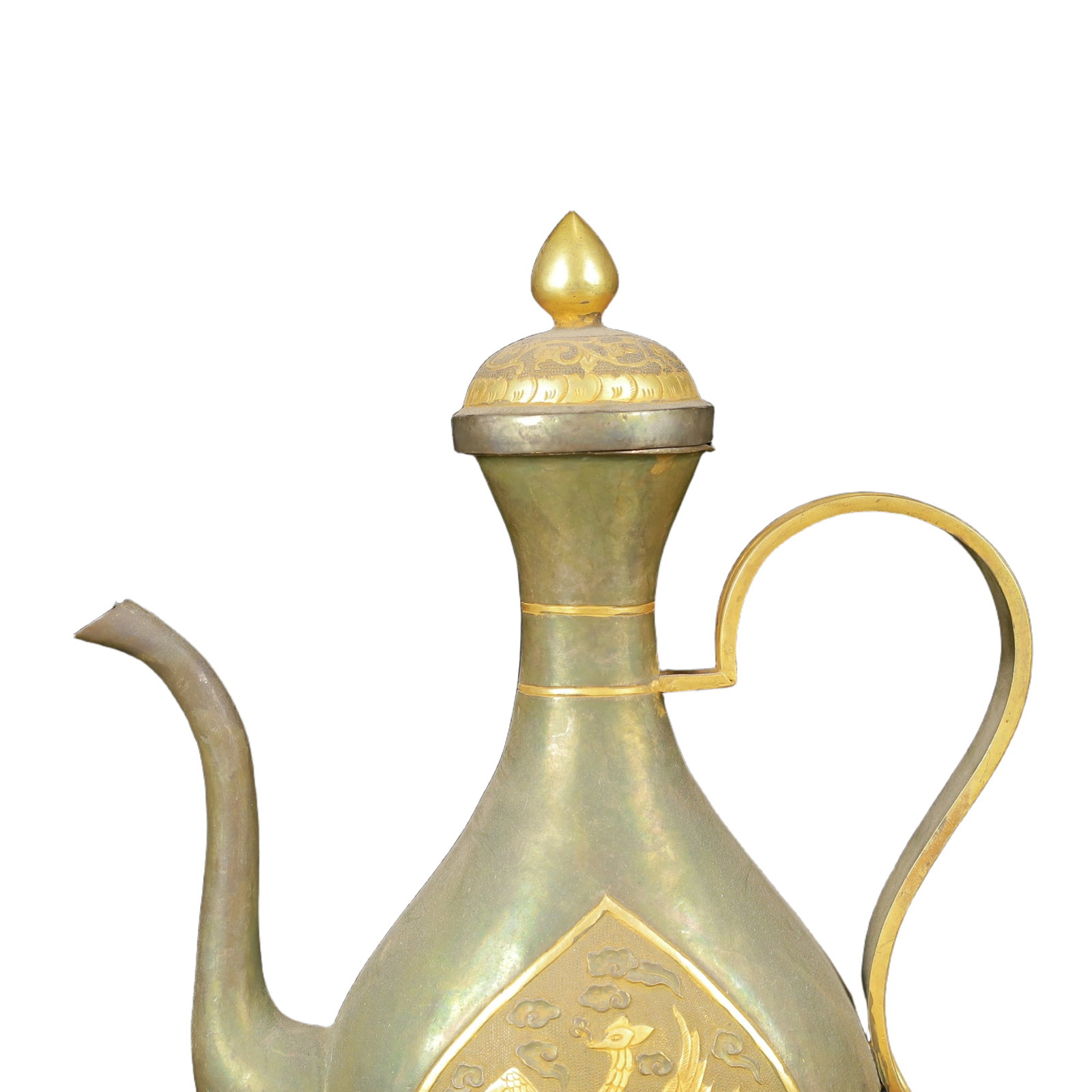 An Exquisite Gilt Silver Phoenix Pattern Ewer - 2