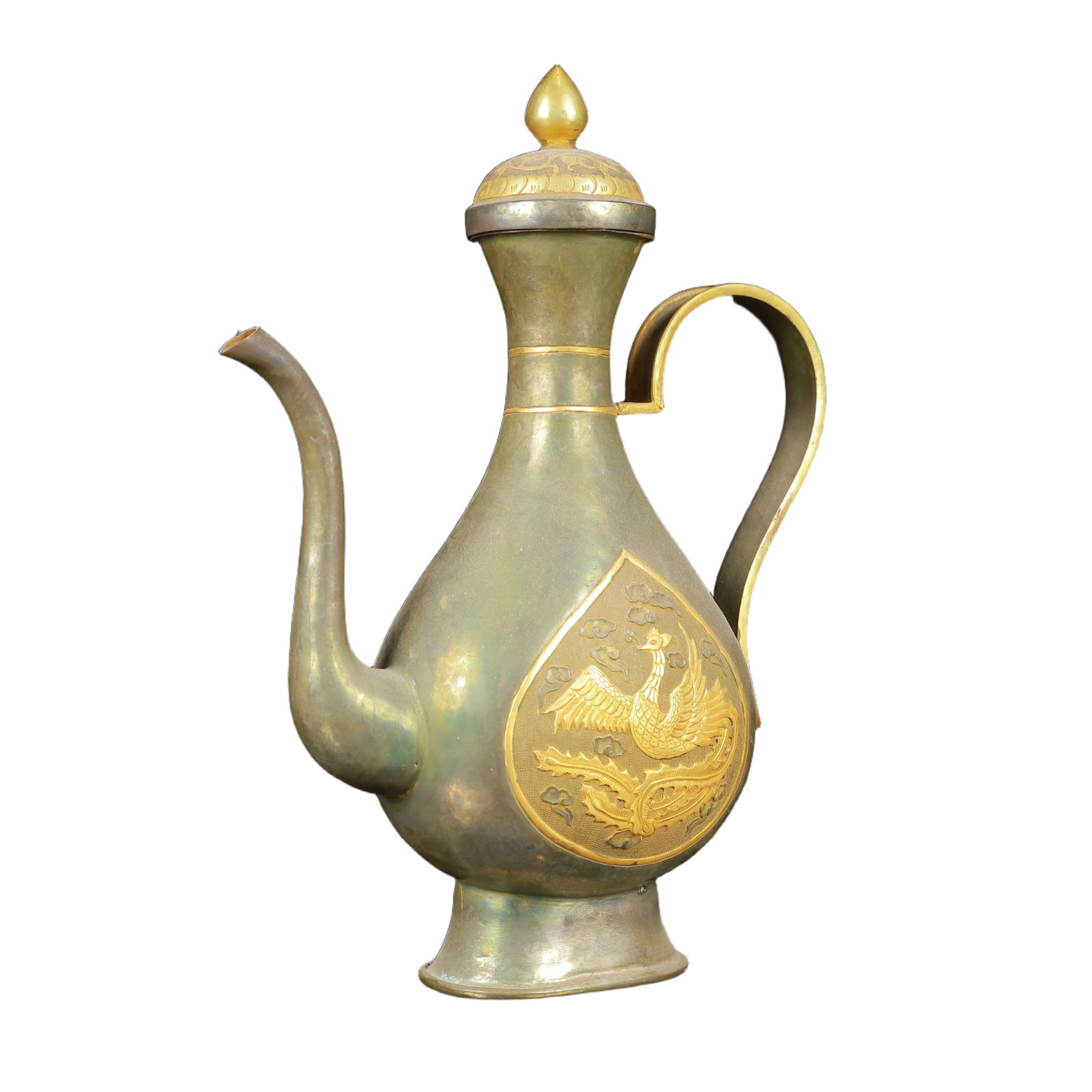 An Exquisite Gilt Silver Phoenix Pattern Ewer - 4