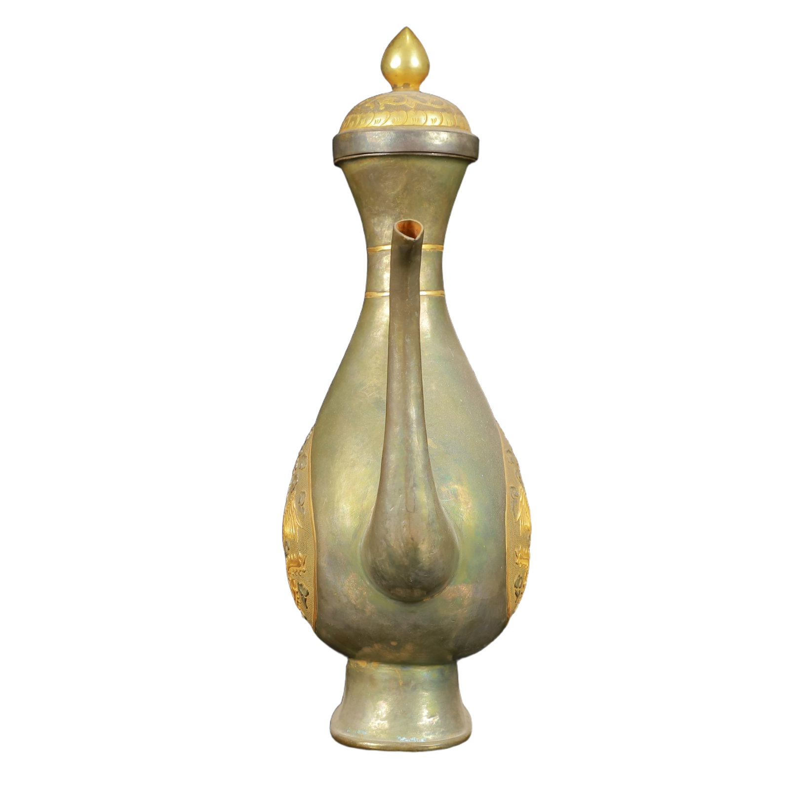 An Exquisite Gilt Silver Phoenix Pattern Ewer - 5