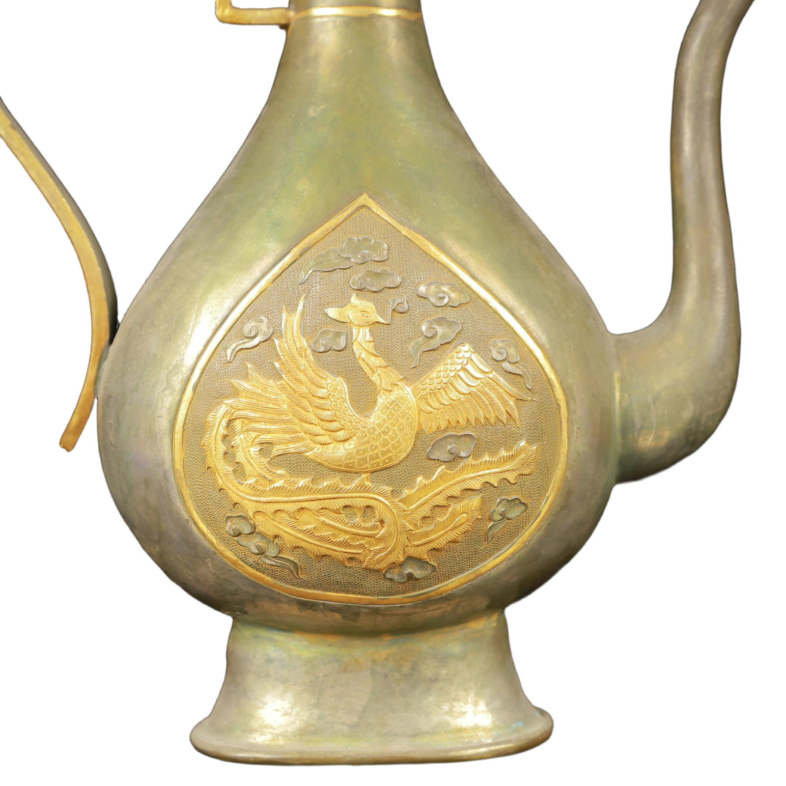An Exquisite Gilt Silver Phoenix Pattern Ewer - 9
