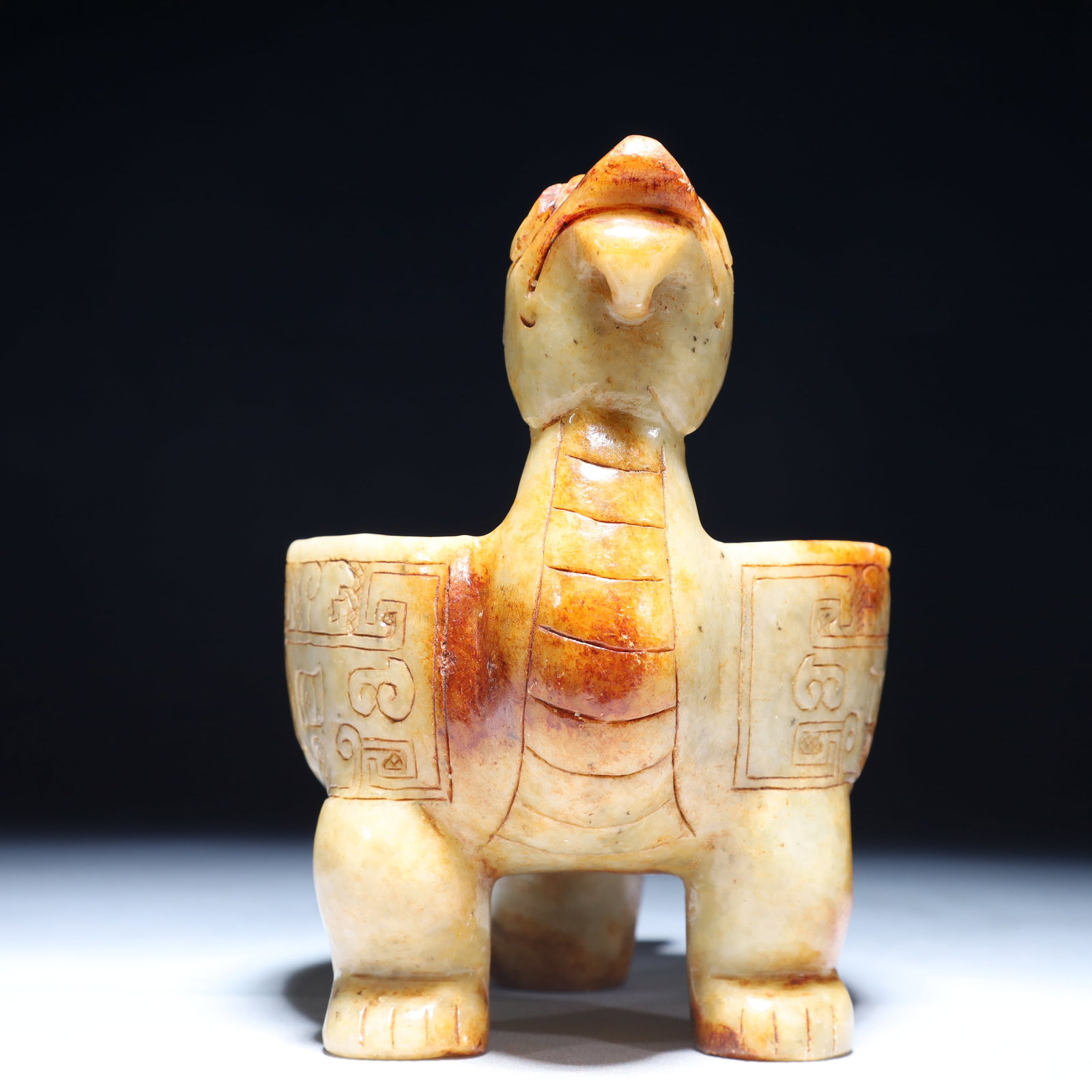 An Exquisite White Jade Beast-Face Pattern Phoenix Ornament - 5