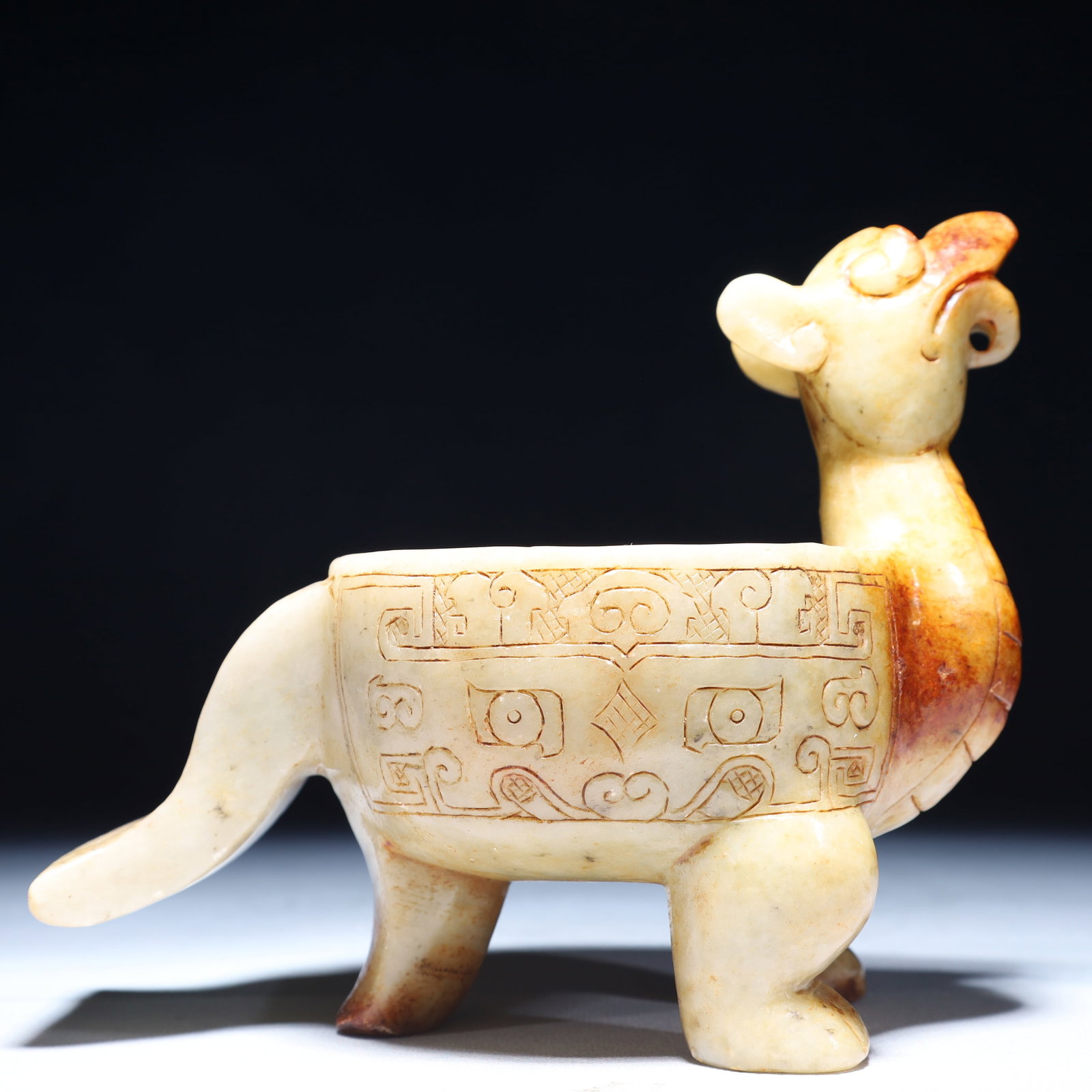 An Exquisite White Jade Beast-Face Pattern Phoenix Ornament - 7