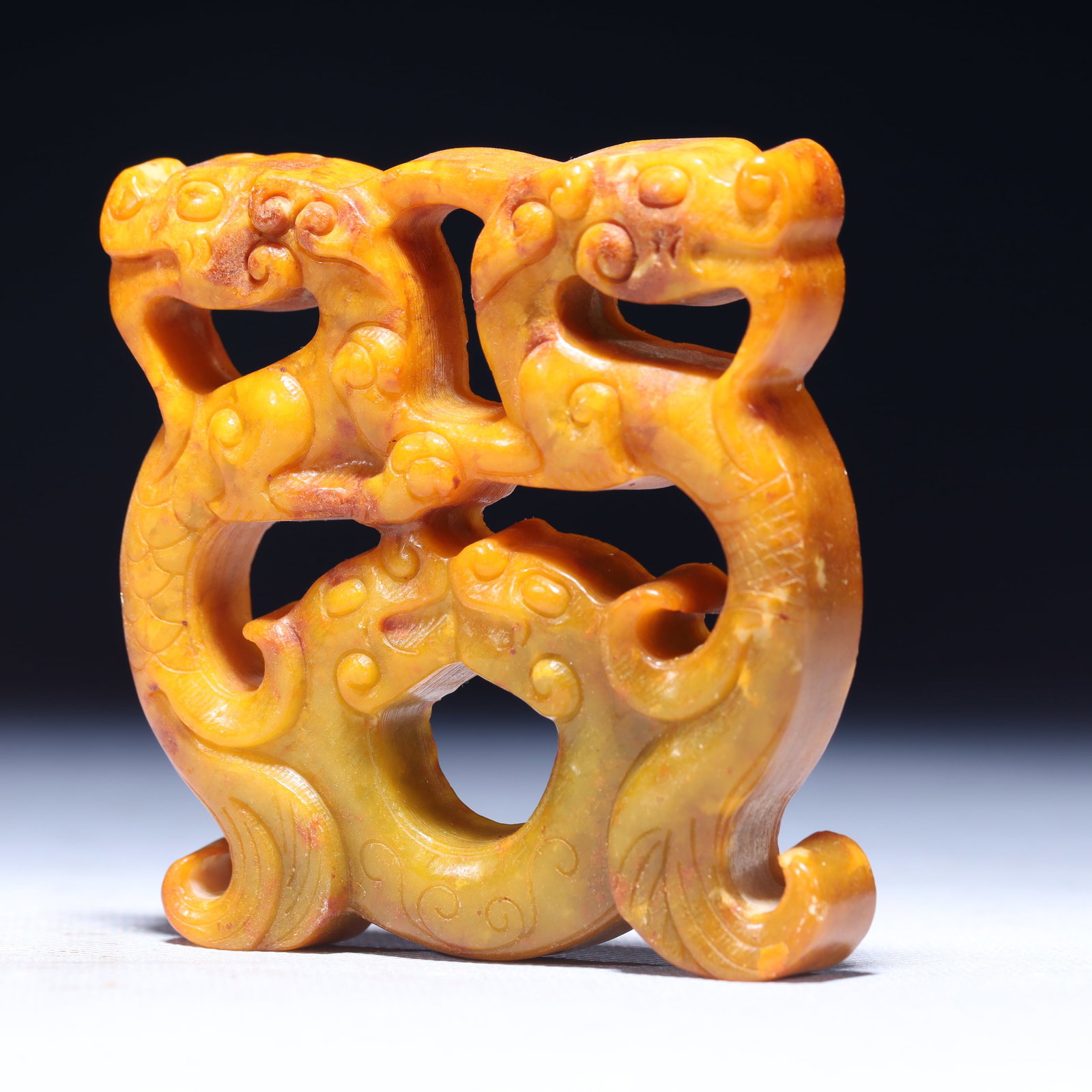 An Exquisite Archaic Jade Dragon Pattern Pendant - 2