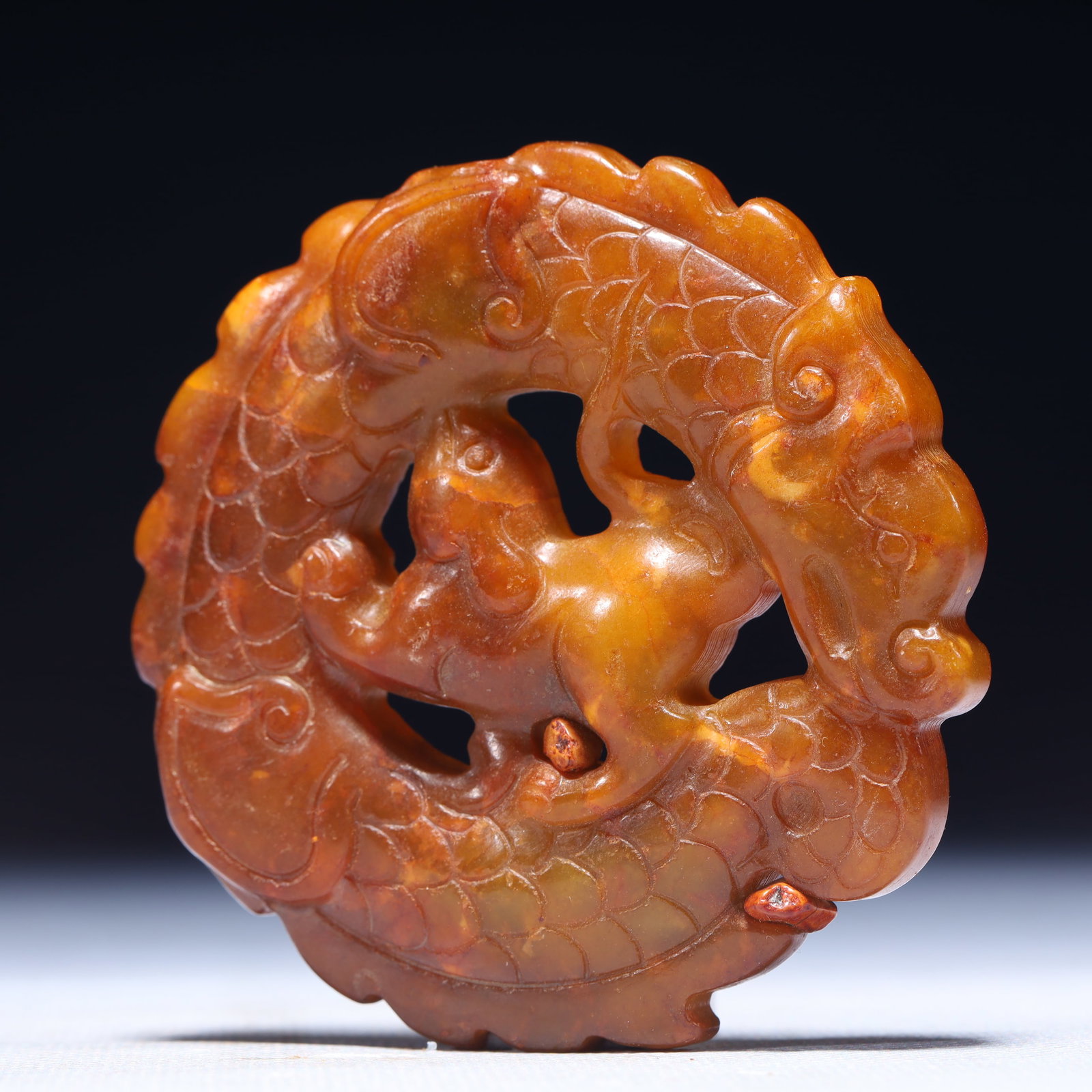 An Exquisite Archaic Jade Dragon Pattern Pendant - 2
