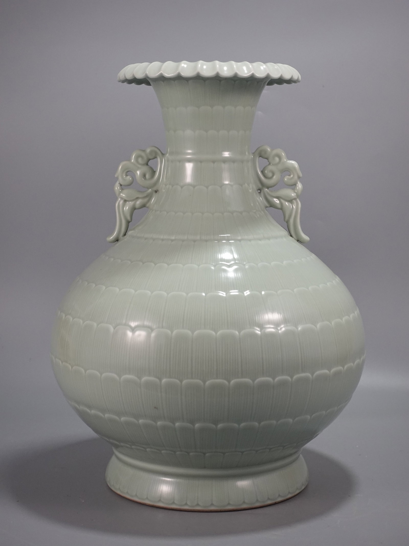 A Huge Celadon Glazed Double-Ears Vase - 2