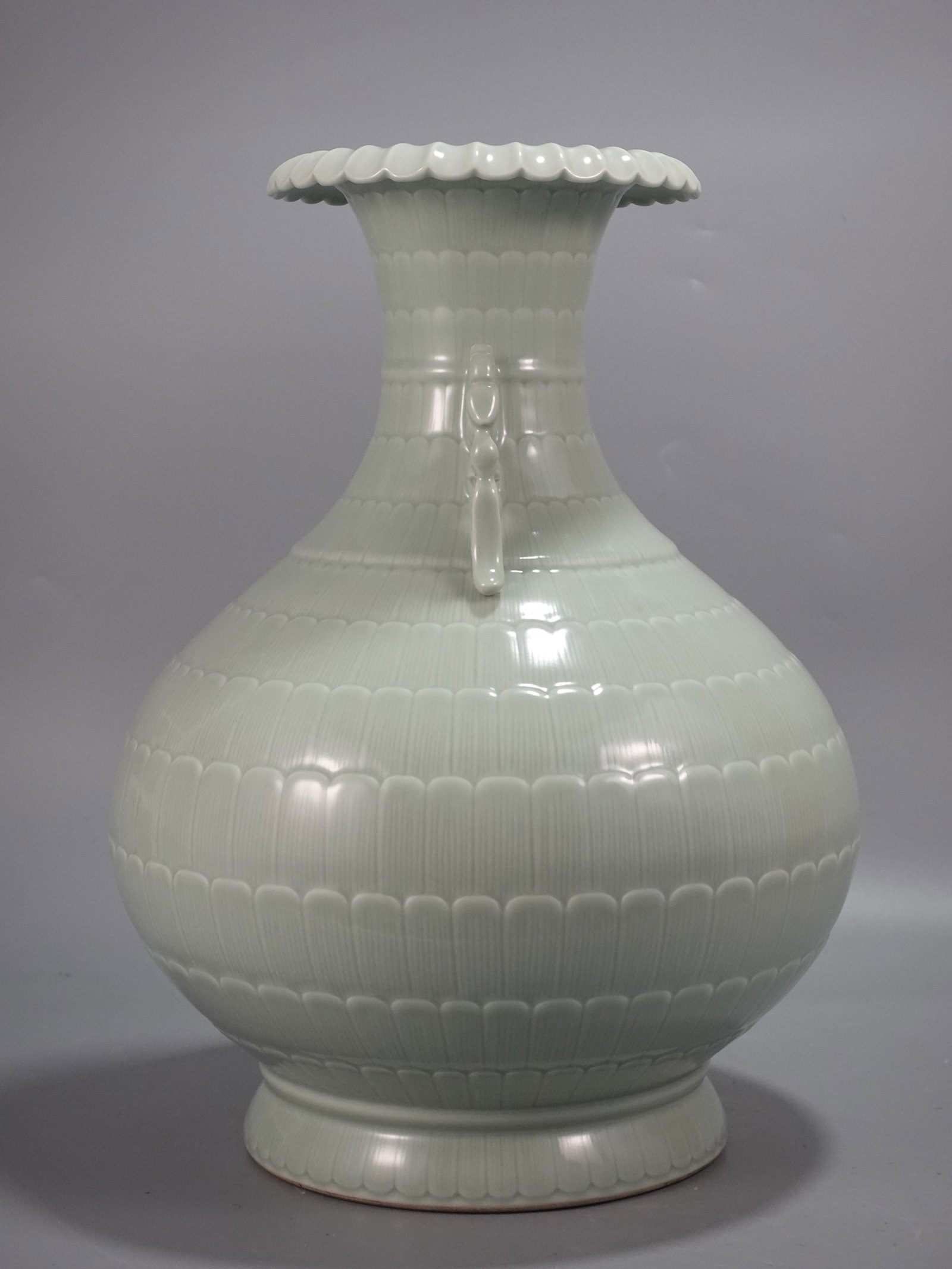 A Huge Celadon Glazed Double-Ears Vase - 3